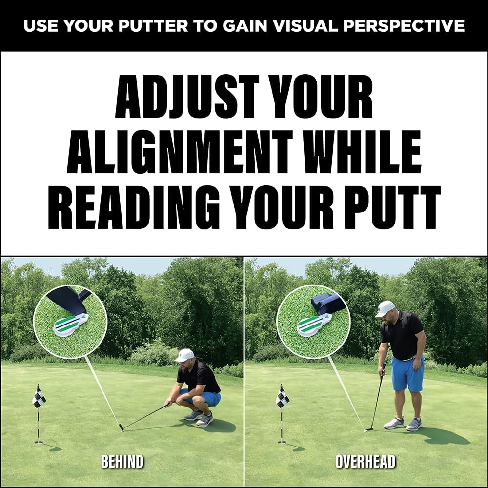 Putting Alignment Aid Tool - Golf Ball Marker - Rotate to Aim - Golf Gift Accessory for Men & Women Golfers - USGA Compliant