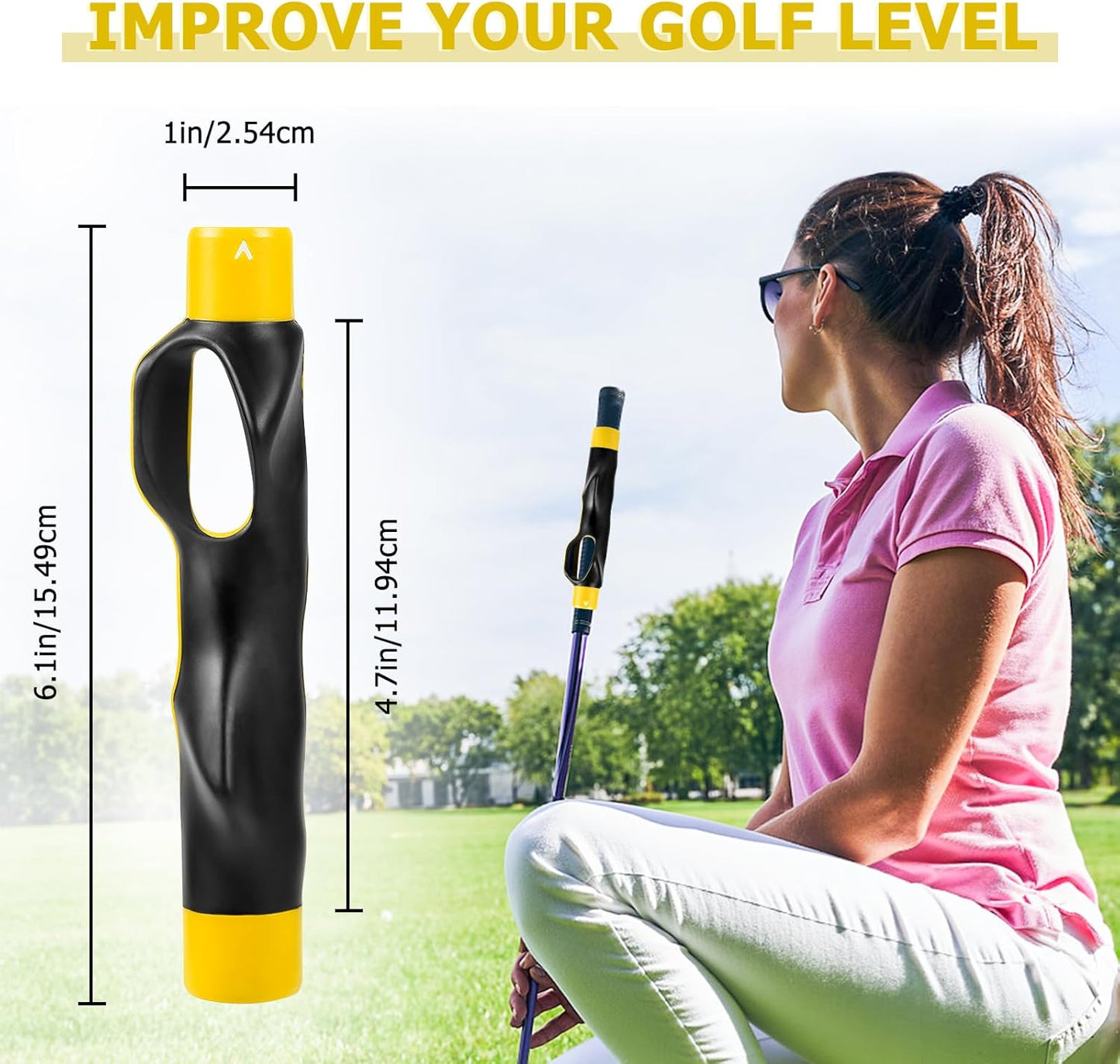 Golf Grip Trainer Right Hand for Women, for Man,for Lady, for Kids, Golf Training aids -Anti-Slip Golf Club Grips, Corrects Hand Position & Builds Muscle Memory for Clubs, Fits Most Golf Grips