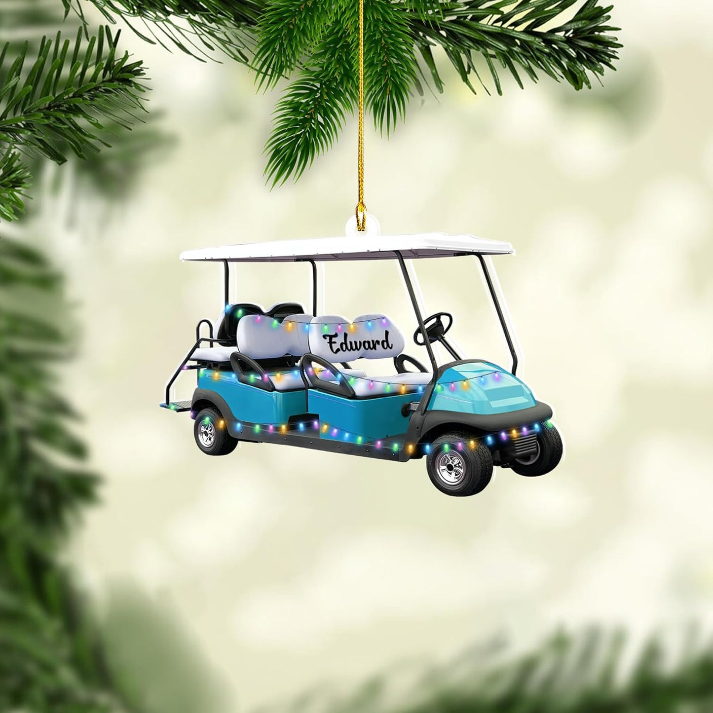 Personalized Golf Ornaments for Christmas Tree 2025 Custom Golf Christmas Ornament Golfing Bag Ornament Sports Golf Cart Ornaments Gift for Golfer Bag Golfing Lovers Hanging Decoration (G20)