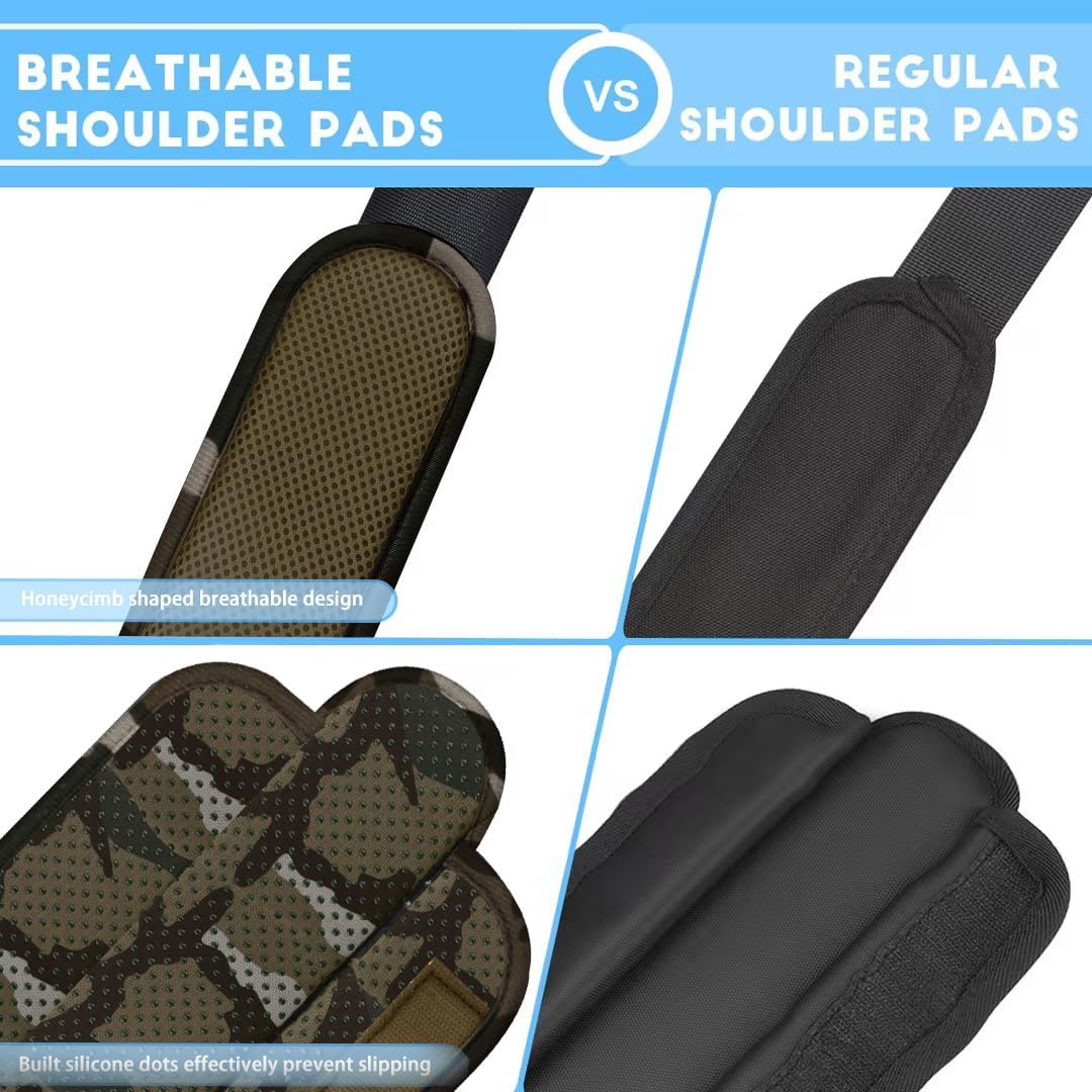 ZINZ 2-Pack Universal Shoulder Pad with Ultra Thick Cushion for Bag Luggage Bag Crossbody, Plus Long & Anti-Slip & Breathable,Camouflage Green