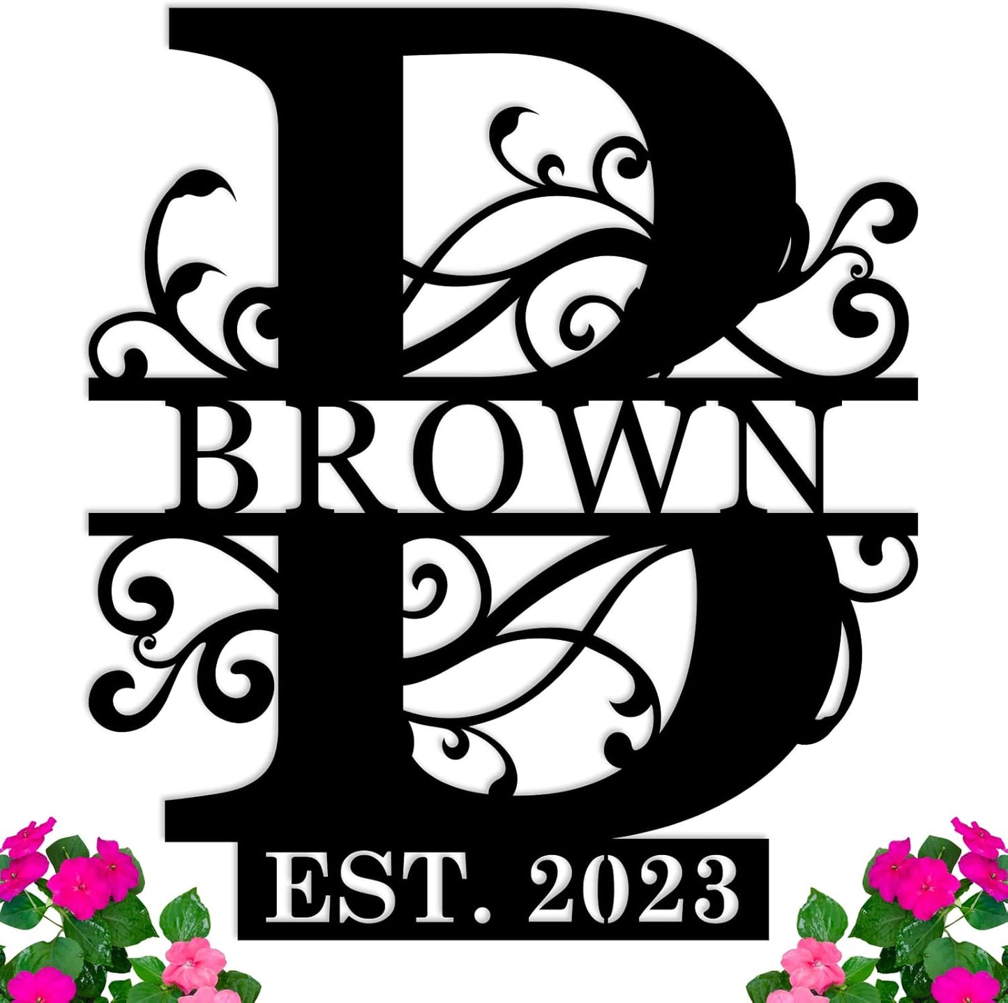 Personalized Metal Sign, Personalized Family Name Sign, Split Letter Monogram, Monogram Wall Decor, Wedding Anniversary Metal Gifts