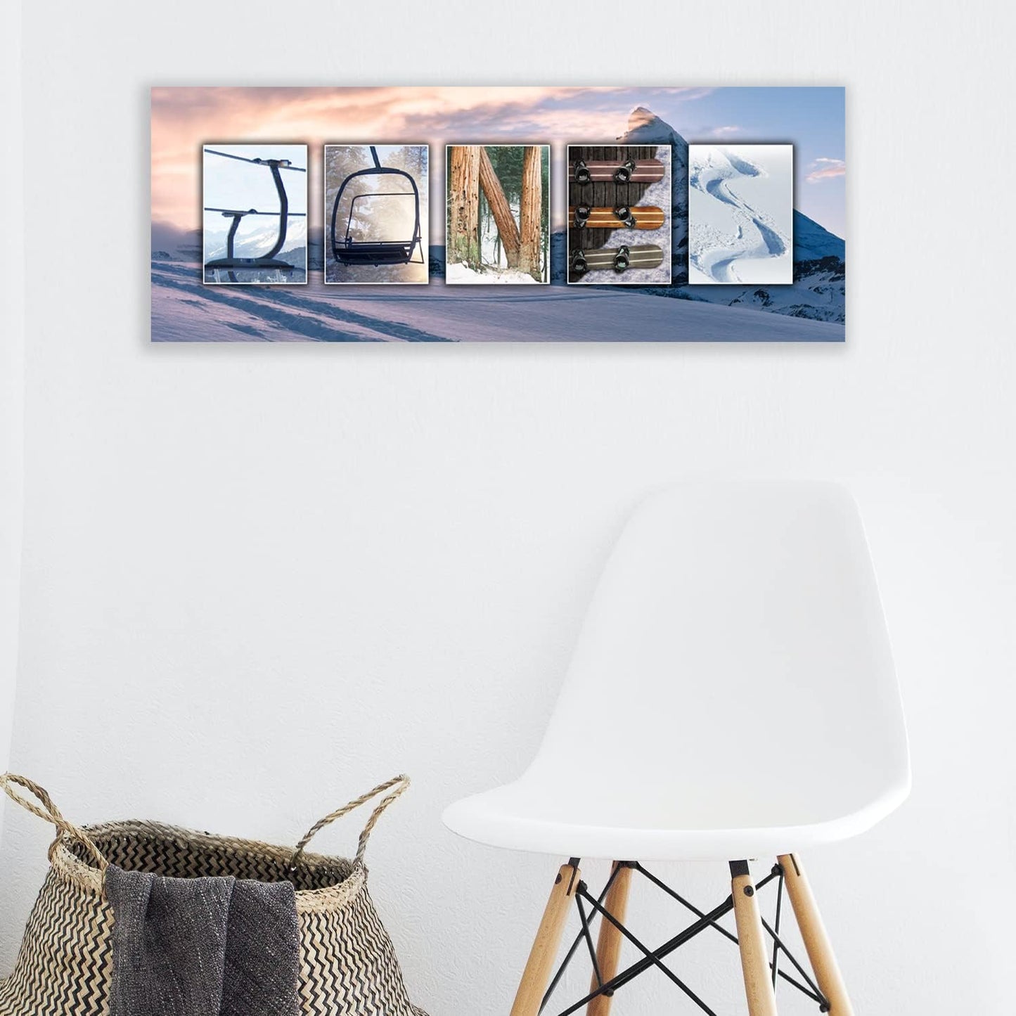 Personal-Prints SNOWBOARDING Personalized Name Art Gift | Customized for the Snowboard Instructor, Avid Boarder, or Team | Unique Photo Canvas Wall Art Décor (10"x30" Stretched Canvas)