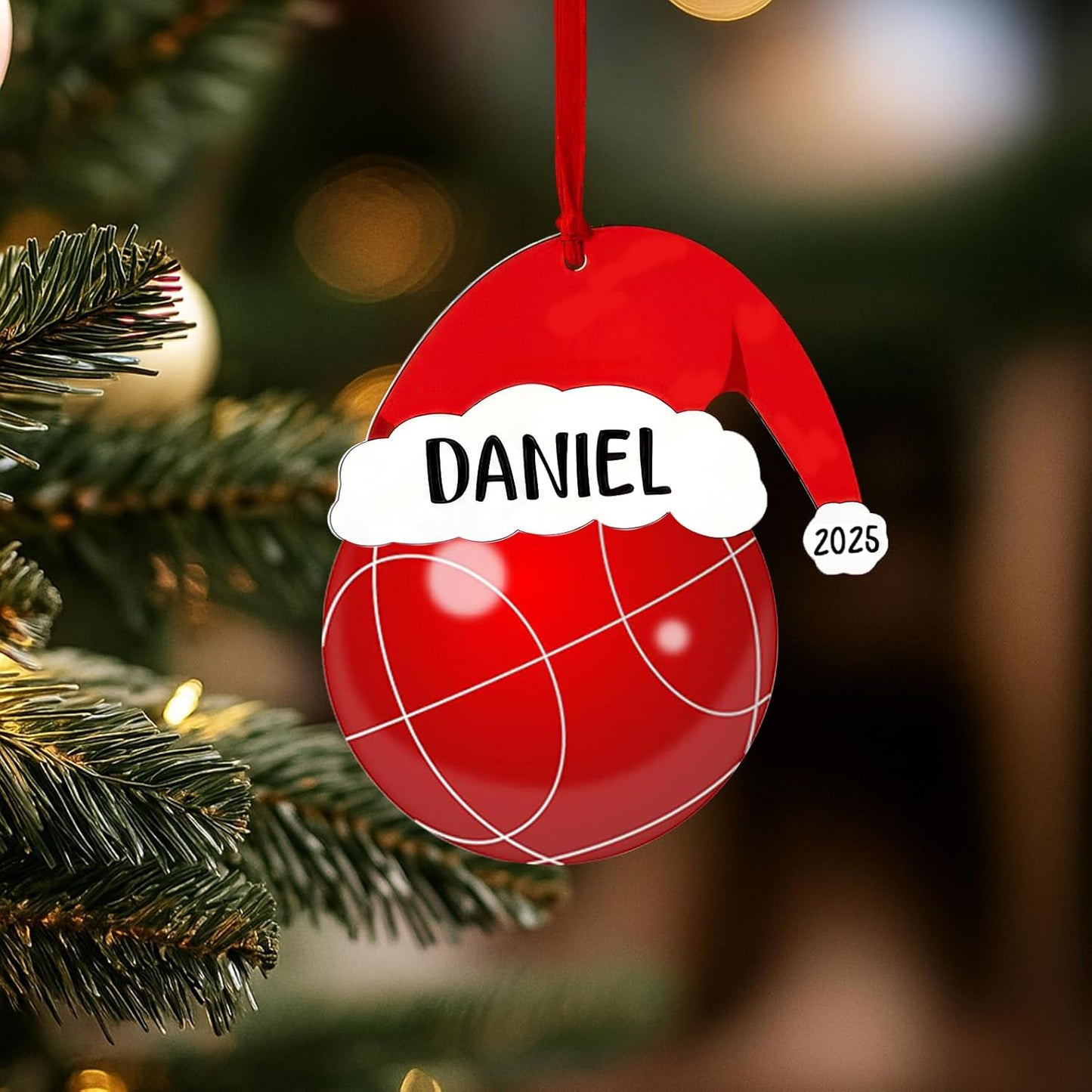 Personalized Bocce Ball Christmas Ornament 2025, Custom Bocce Ball Ornaments with Name, Team Ornament, Custom Coach Gifts, Christmas Tree Decorations, Gifts for Sports Lovers Boys, Xmas Gift 2025