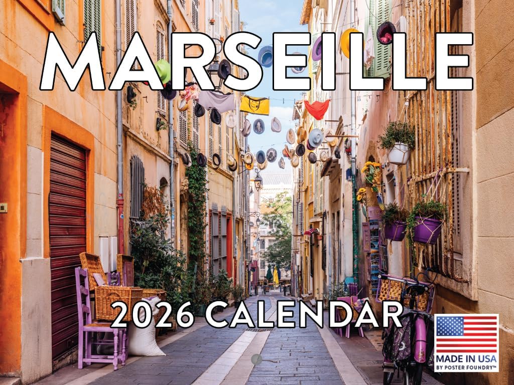Marseille France Calendar 2026 Monthly Wall Calender 12 Month | American Made In The USA