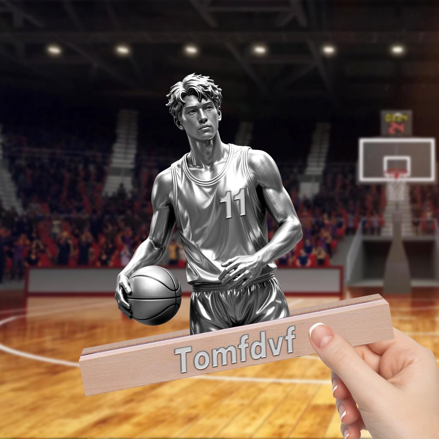 Personalized Golfer Desktop Ornament for Bedroom Office Sport Golf Desk Name Plate Custom Name Athletes Figurine Sign Sport Lovers Acrylic Plaque Gift for Men Women Ice Golf Lover