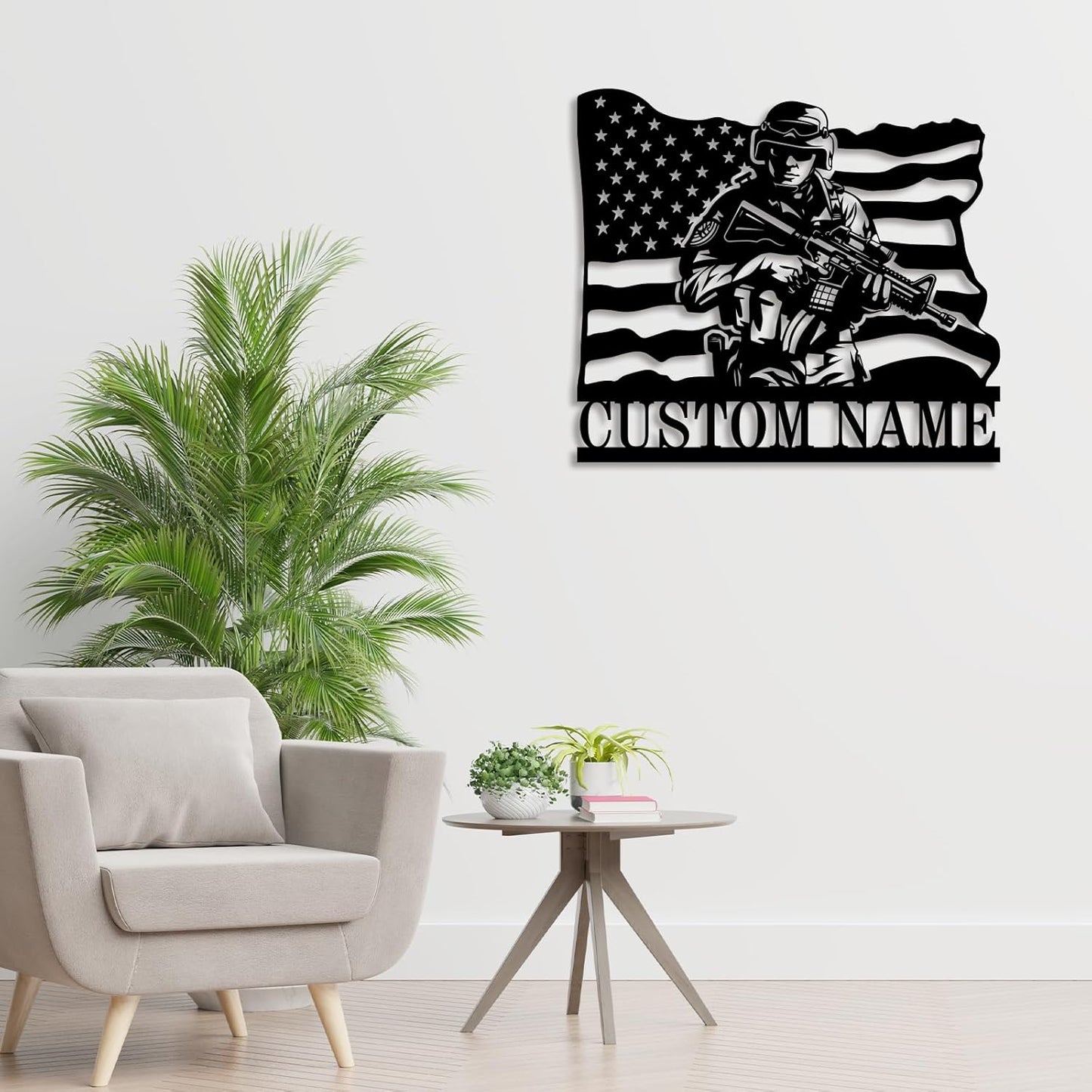 Personalized Army Soldiers Metal Signs Custom Military Metal Wall Art Patriotic American Flag Wall Decor Personalized US Military Army Gifts Veterans Day Gifts