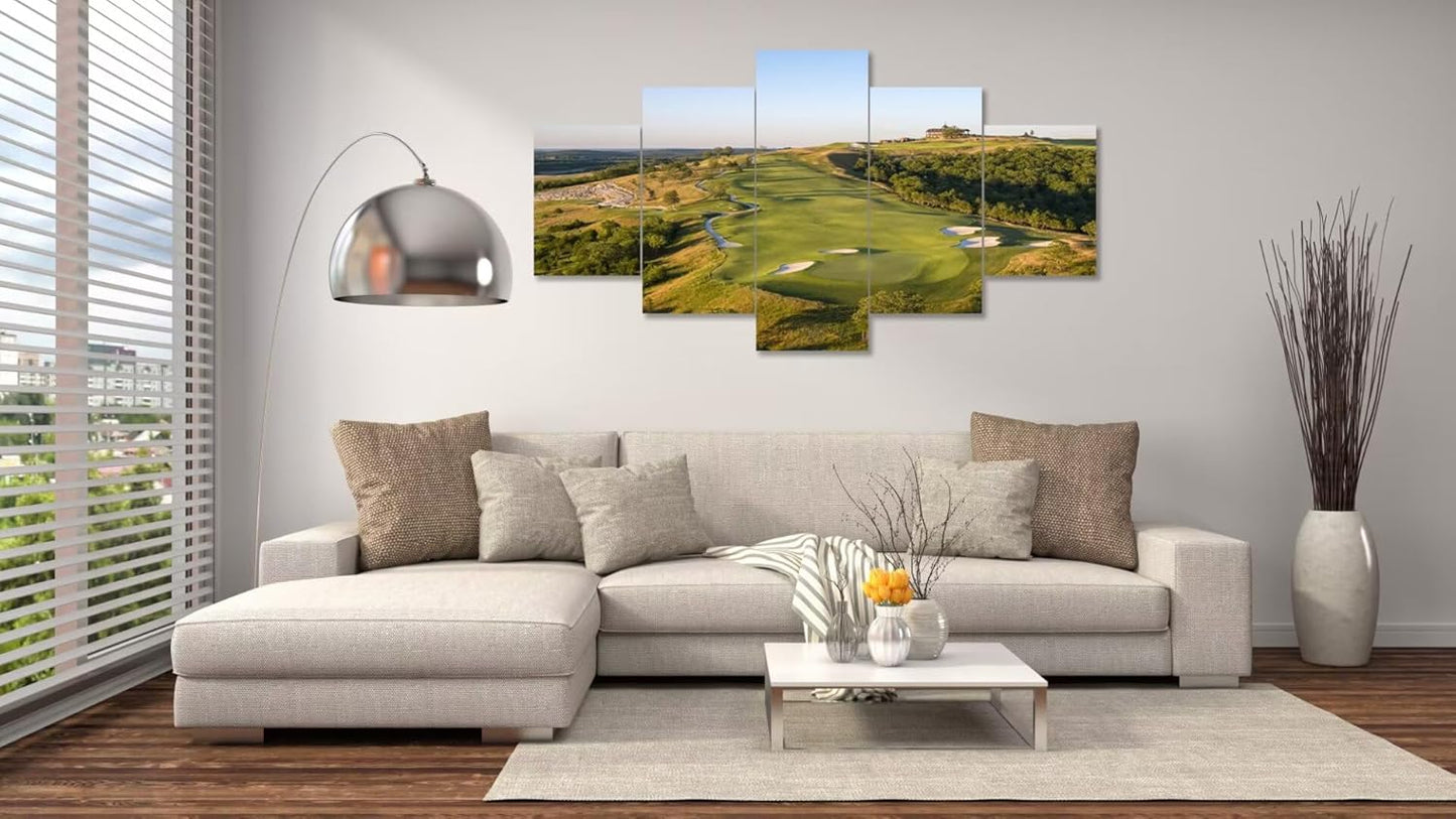 Paynes Valley Golf Course Wall Art for Living Room Bedroom Bathroom Home Decorations Paynes Valley Golf Course Posters Framed Artwork Canvas Prints Ready to Hang(60''W x 32''H)