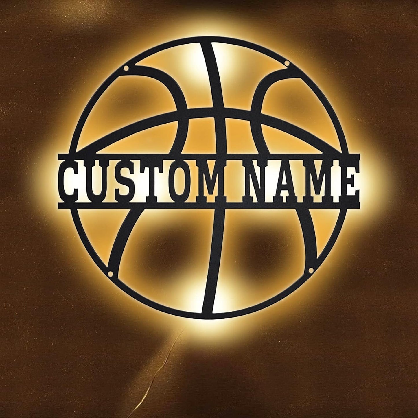 Personalized Name 7 Colors Basketball lamp Custom Wall Art Night Light LED Name Sign Gift for Men Basketball Lover