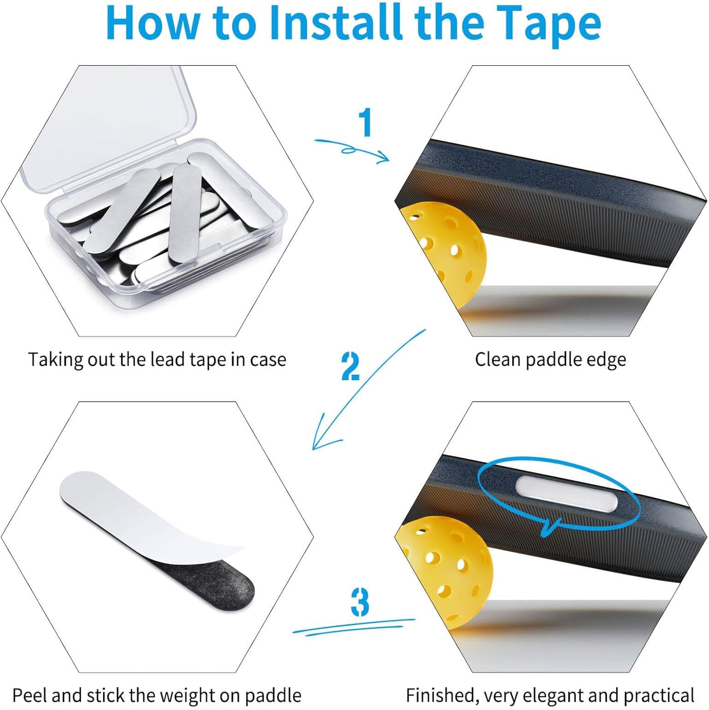 30PCS Lead Tapes, 3g High Adhesive Lead Tape for Pickleballs,Tennis, Golf Clubs, Adjust The Paddle Weighted Lead Tape and Add Swing Weight