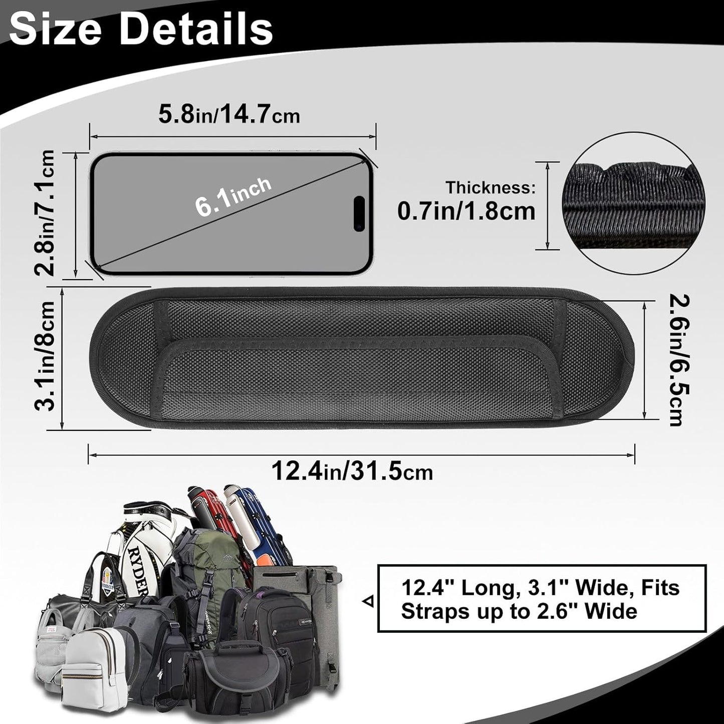 2 Pack Breathable Universal Shoulder Pad, 3D Cushion Air Backpack Strap Pads, for Shoulder Bags, Detachable Shoulder Strap Pad Pads Help Relieve Shoulder Pain(3D Air Cushion-Sapphire Blue)