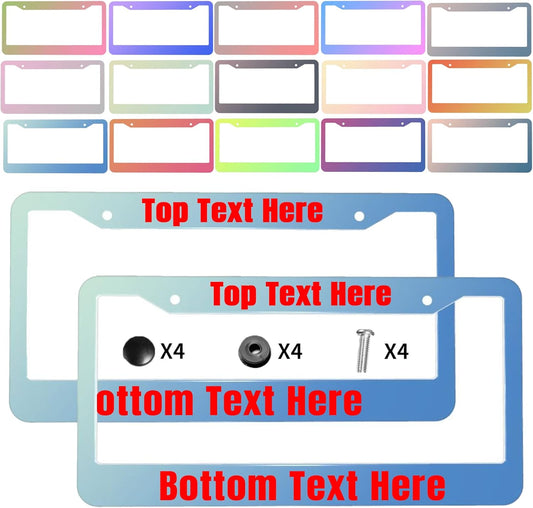 2 Packs Custom License Plate Frame Personalized Car Tag Frame with Screw Caps,2 Holes,12"x6",Style 5