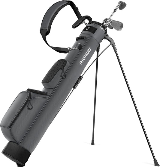 Golf Stand Bag, Lightweight Par 3 Golf Bag Holds Up to 7 Clubs with Two Way Dividers Cooler Pocket Shoulder Strap and Multiple Storage Pockets for Men and Women