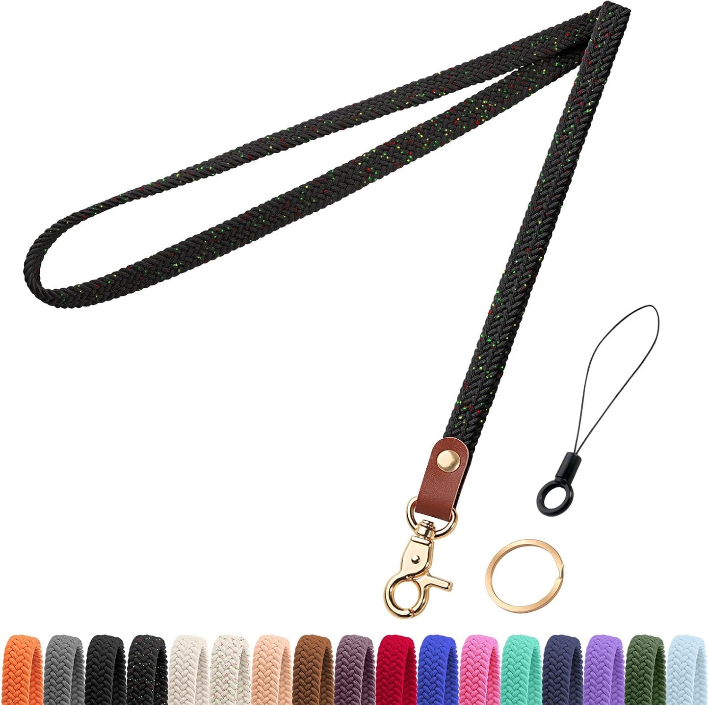 Fishent Stretchy Thin Lanyards for Keys ID Badges, Cute Long Teacher Neck Key Lanyard Keychains for Women Men Wallet Phone(Starry Night)