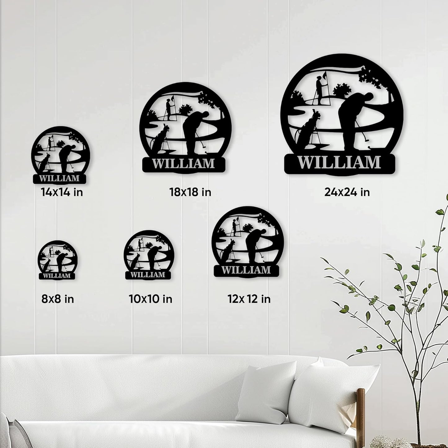 Personalized Golf Metal Sign – Custom Golfer Name Wall, Fence, Yard, Porch, Patio, Home, Office, or Man Cave Decor – Gifts for Dad, Husband, Boyfriend, Son, or Golf Lover on Birthday or Holiday