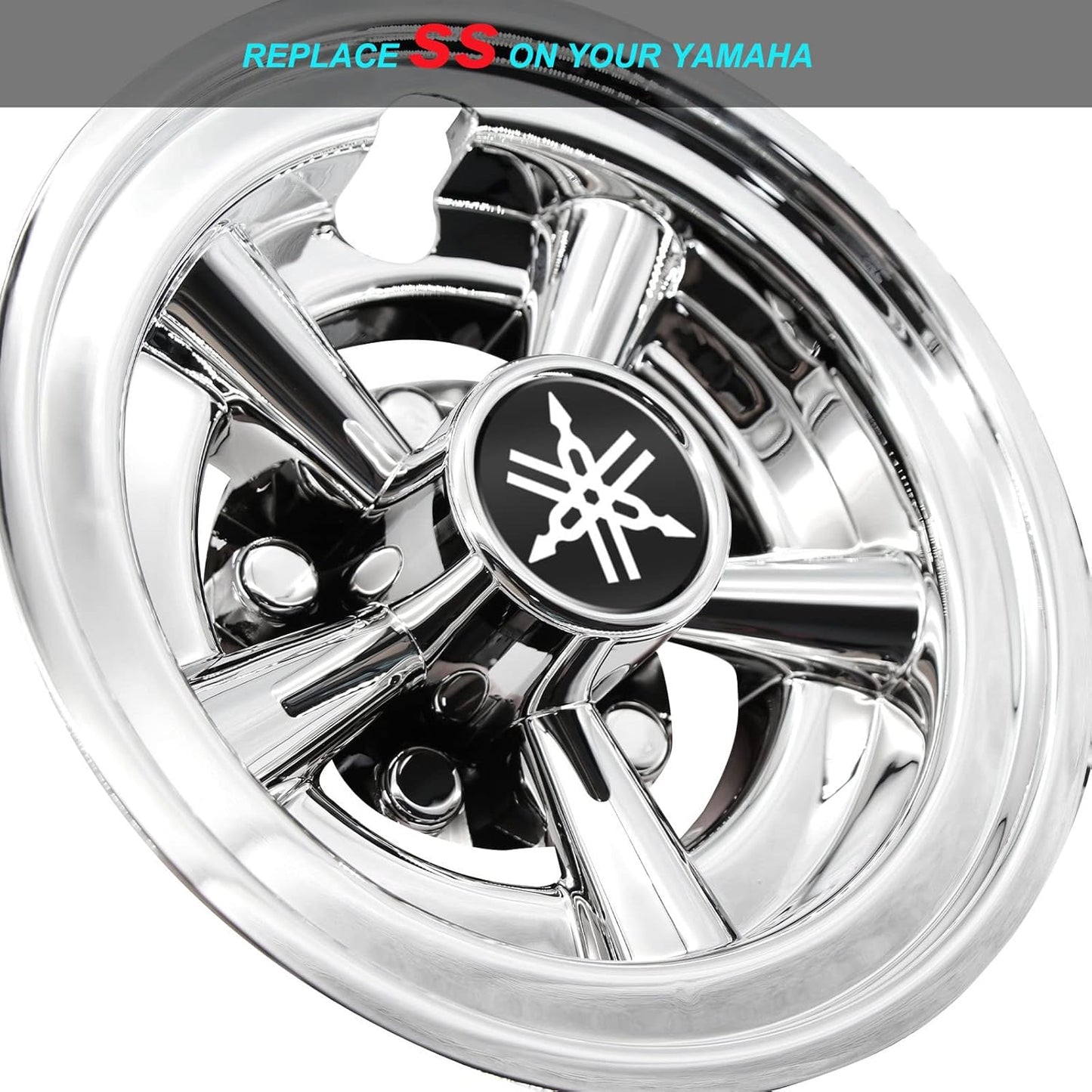 Logo Sticker for Yamaha Golf Cart Hubcap 8", Universal Wheel Covers Hub Caps for Club Car, EZGo, Yamaha Golf Buggies Size 8 inch (4 Pack)