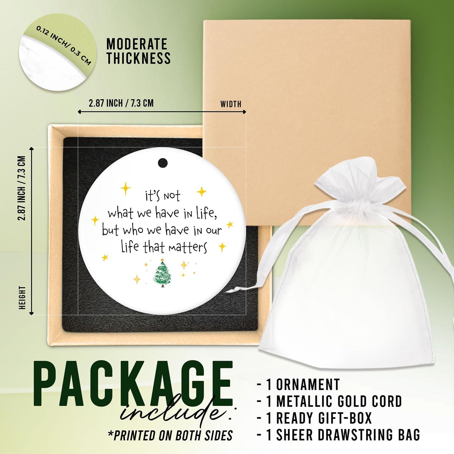 HEXMOZ Friendship Ornament - Best Friend Christmas Ornament - Friendship Gifts for Women, Best Friend, Bestie, BFF, Soul Sister Keepsake - 2025 Christmas Ceramic Decoration