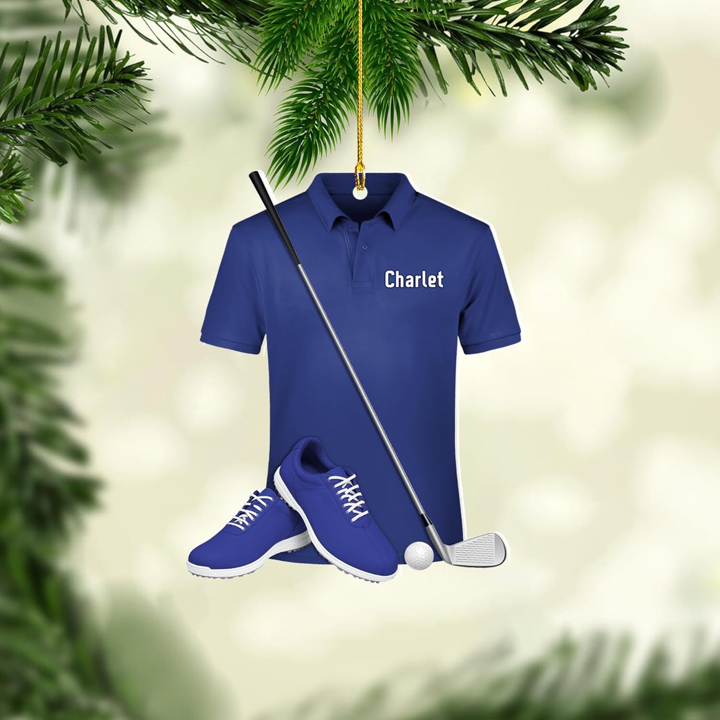 Personalized Golf Ornaments for Christmas Tree 2025 Custom Golf Christmas Ornament Golfing Bag Ornament Sports Golf Cart Ornaments Gift for Golfer Bag Golfing Lovers Hanging Decoration (G23)