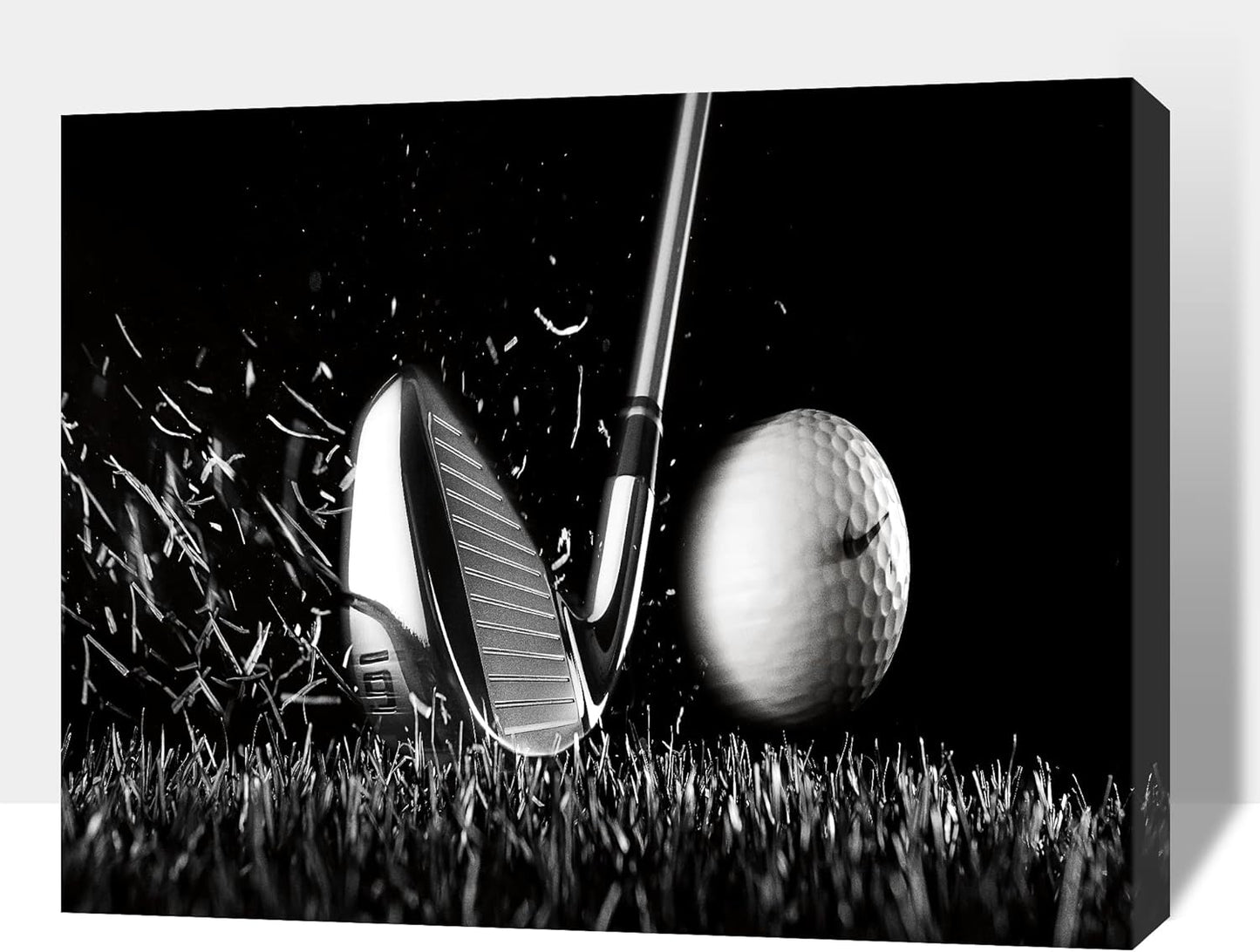 Canvas Wall Art, Play Golf Ball Wall Art Painting Prints for Living Room Wall Decor, Sport Golf Clubs Poster Picture for Bedroom Kitchen Decor, Framed Artwork for Office Home Decoration 24x36 Inches