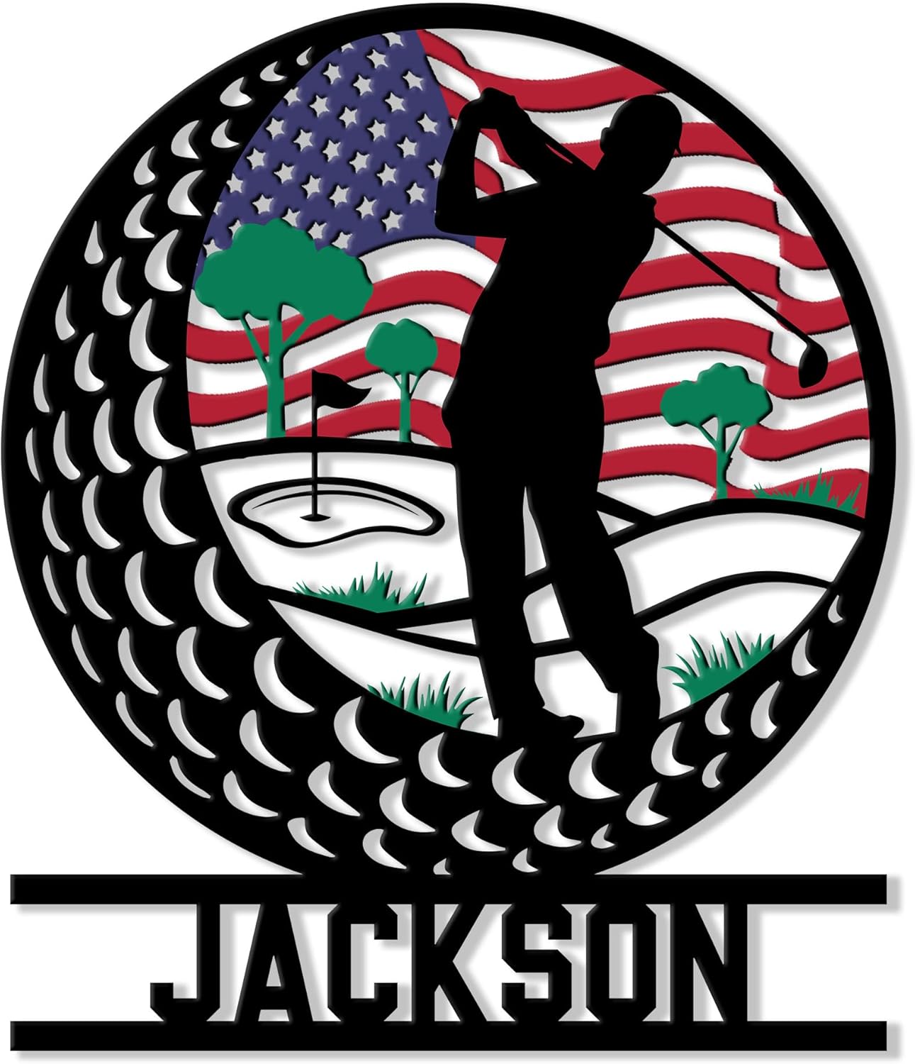 Custom Golf Metal Sign – Personalized Name Wall Decor for Yard, Porch, Garage, or Room – Perfect Gifts for Dad, Mom, Son, Daughter, or Coach on Birthday or Team Celebration