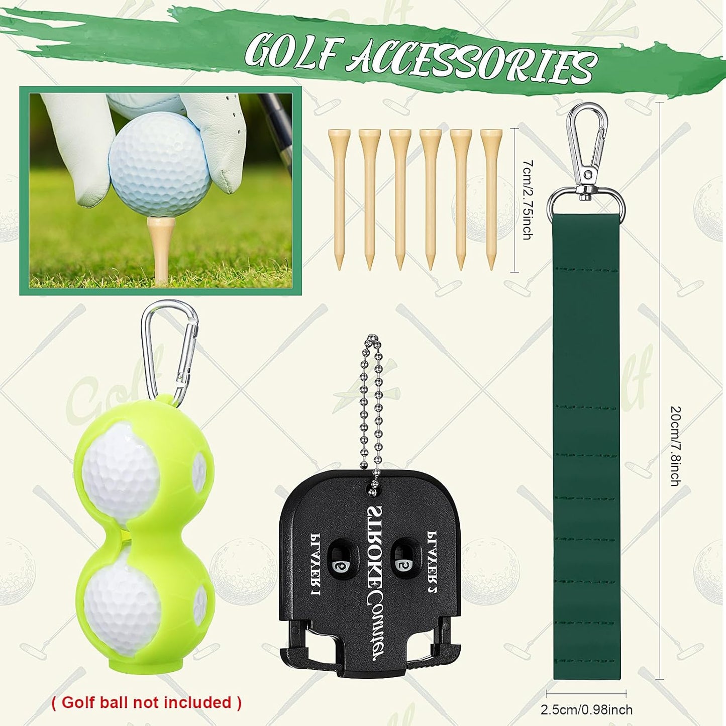 Syhood 21 Pcs Golf Club Cleaning Kit Accessories Golf Brush, Towel, Groove Sharpener, Divot Repair Tool, Ball Alignment Kit Gift for Christmas Portable Tool Kit for Men or Women