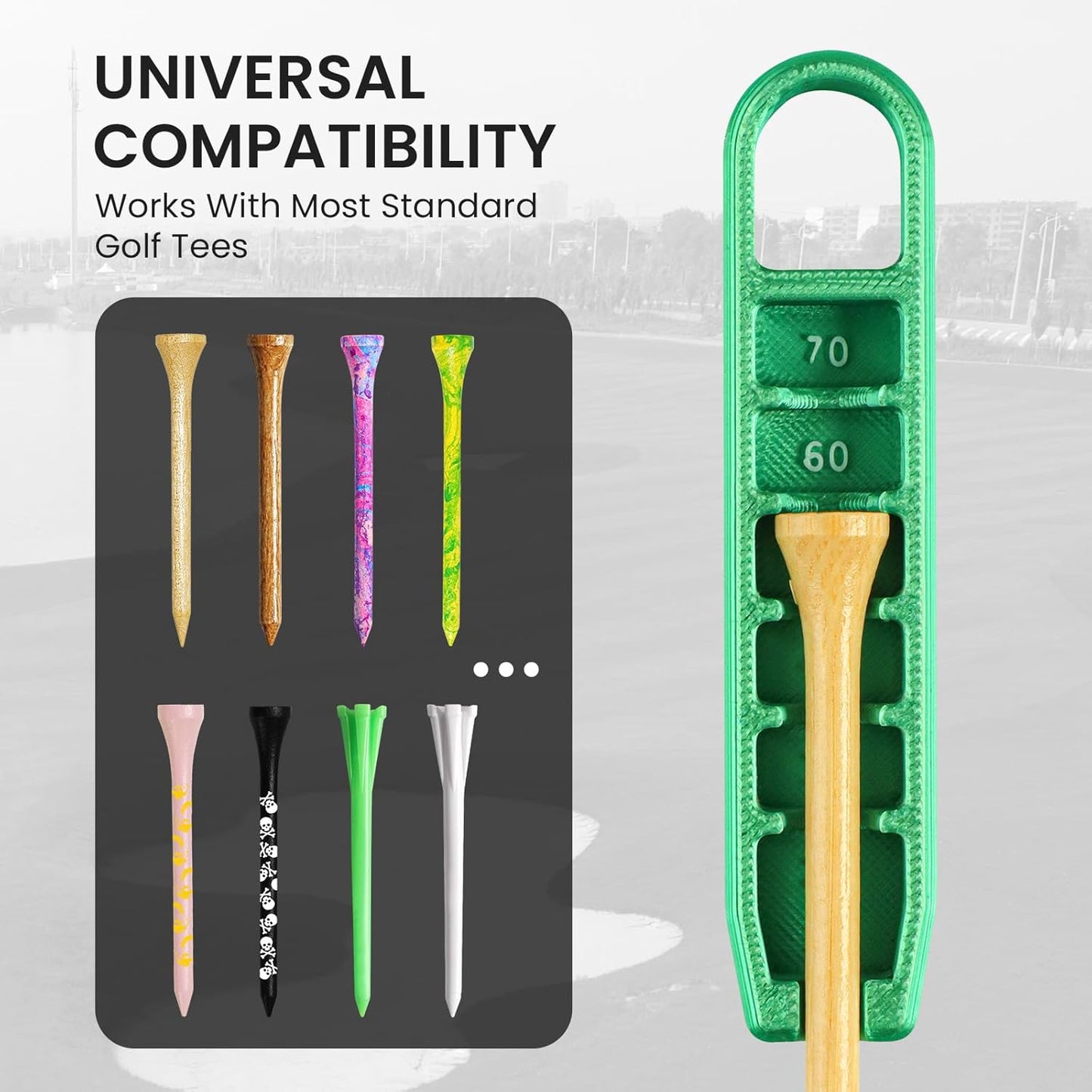 FINGER TEN Golf Tee Height Tool Value 3 Pack, Adjustable Setter Setup Adjuster for Consistent Swings, Durable Portable Golf Training Aid for Precision Tee Height