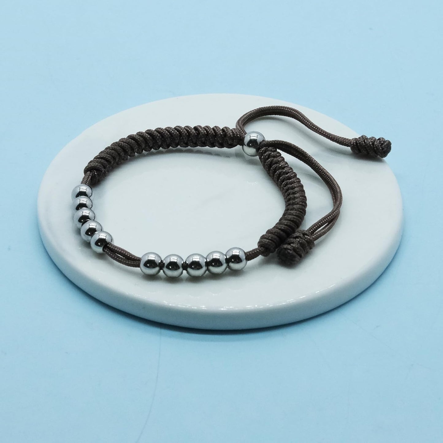 LAMIBEE Premium Golf Stainless Steel 10 Bead Score Counter Bracelet, Golf Stroke Count Bracelet, Resizable Easy Adjust Golf Round Scoring Tracker, Durable Stylish Golf Accessory