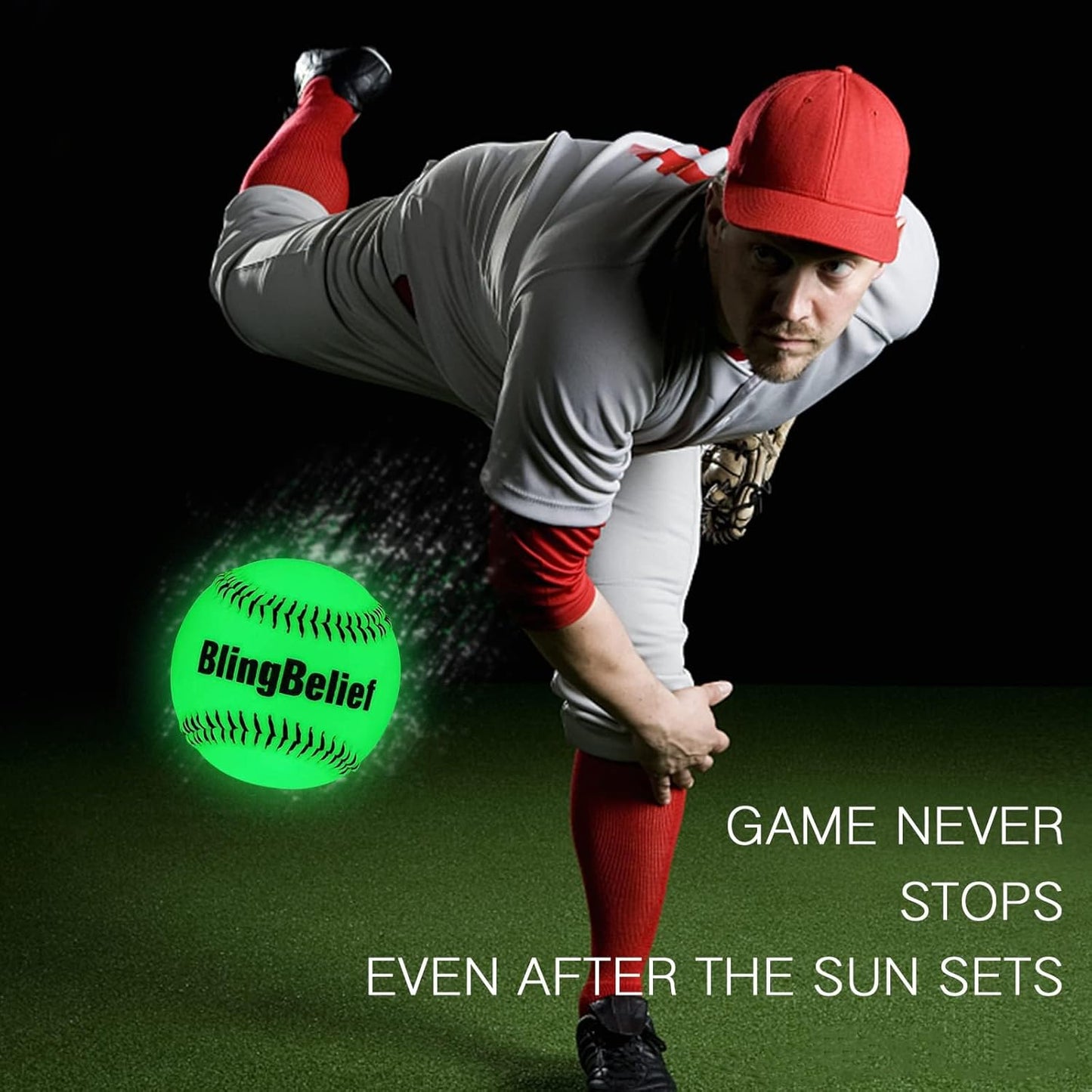 Super Bright Glow in The Dark Baseball,Soccer Ball,Volleyball,Football, Light Up Luminous Baseball, Official Size and Weight Football, Recreational Use Practice Volleyball