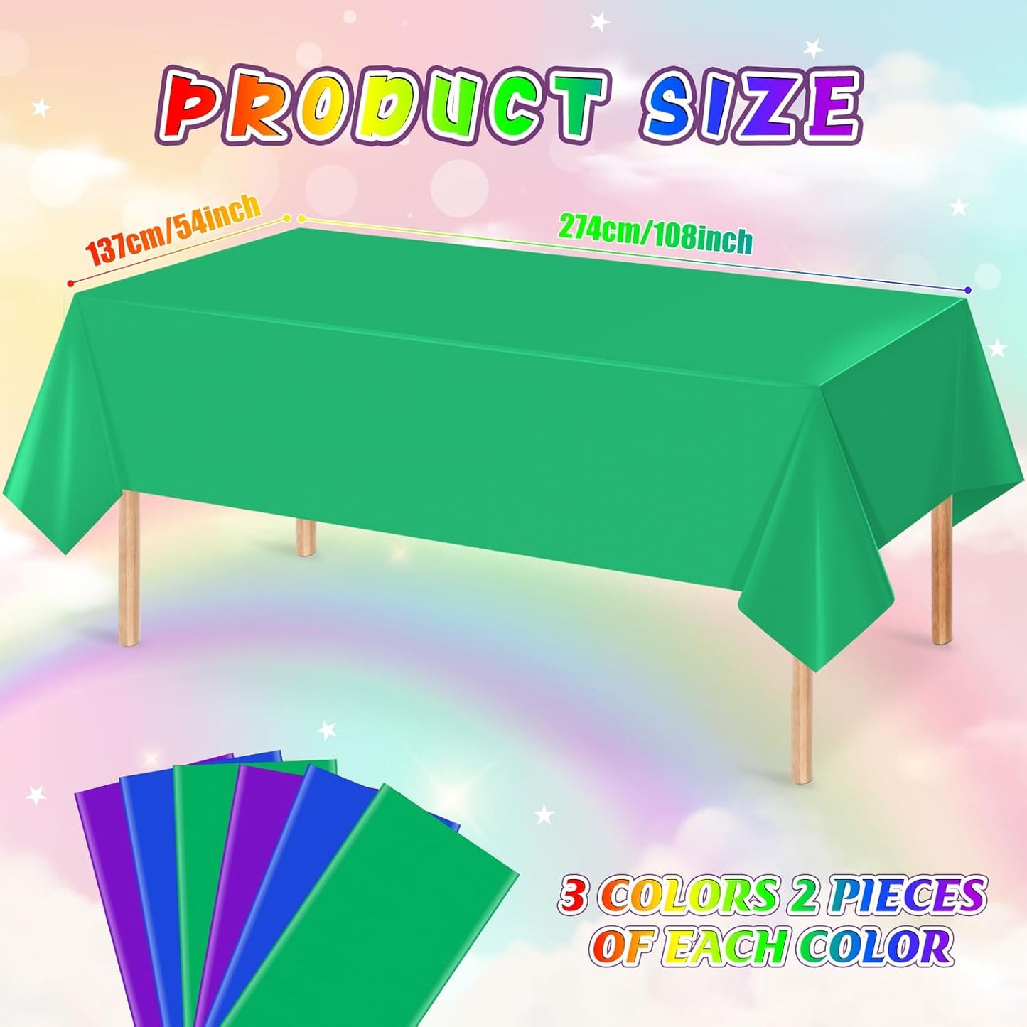6pcs Video Game Party Tablecloth,Plastic Table Cloth Disposable Green Blue Purple Table Cover for Video Games Theme Parties,Gaming Fans Birthday Party Decorations,54 x 108 Inch