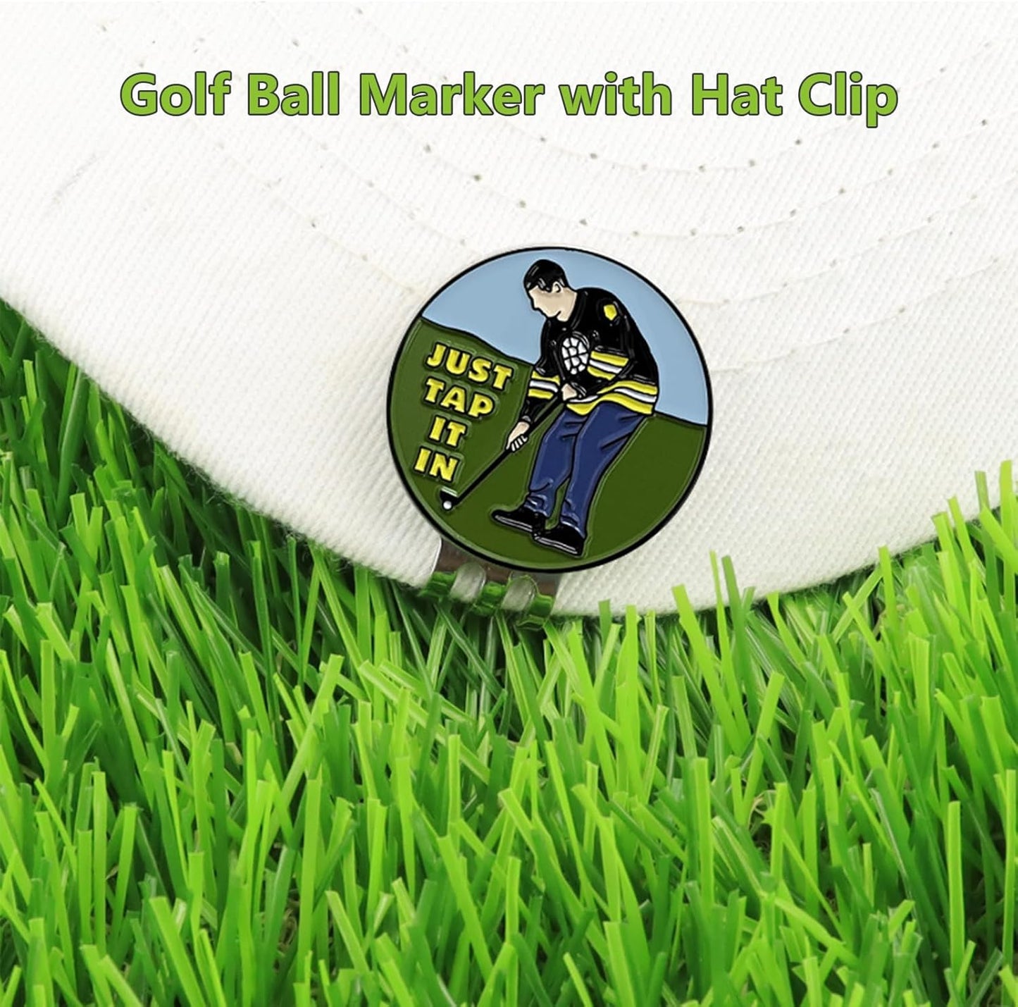 Golf Ball Marker with Magnetic Hat Clip, 3 Pack Happy-Gilmore Golf Ball Markers, Personalized Golf Accessories for Hats, Gloves, Bags, Perfect for Golf Rounds, Practice, Gifts for Golf Fans