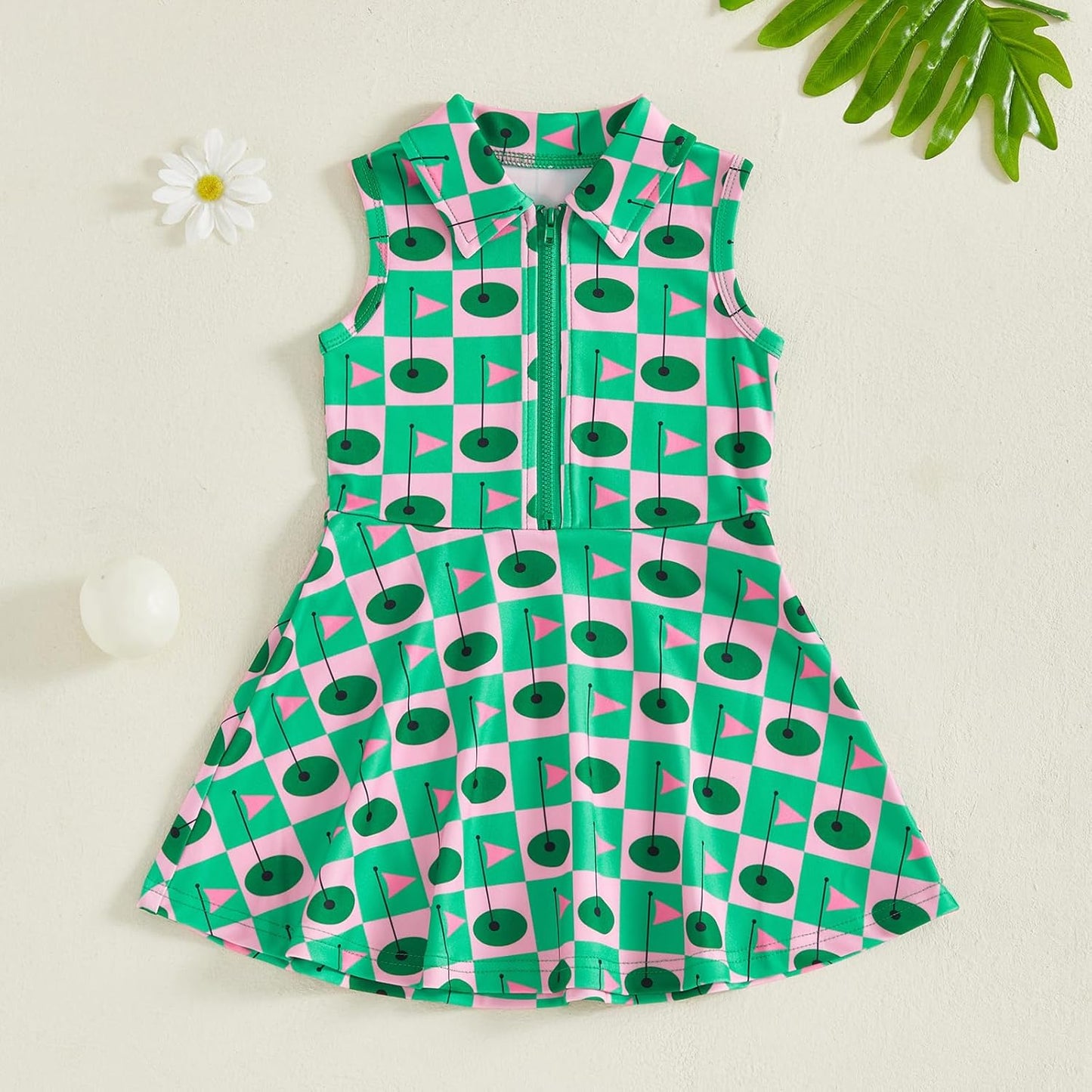 Little Girls Mardi Gras Outfit Toddler Sleeveless A Line Sun Dress Kids Zipper Party Dresses Spring Summer Clothes