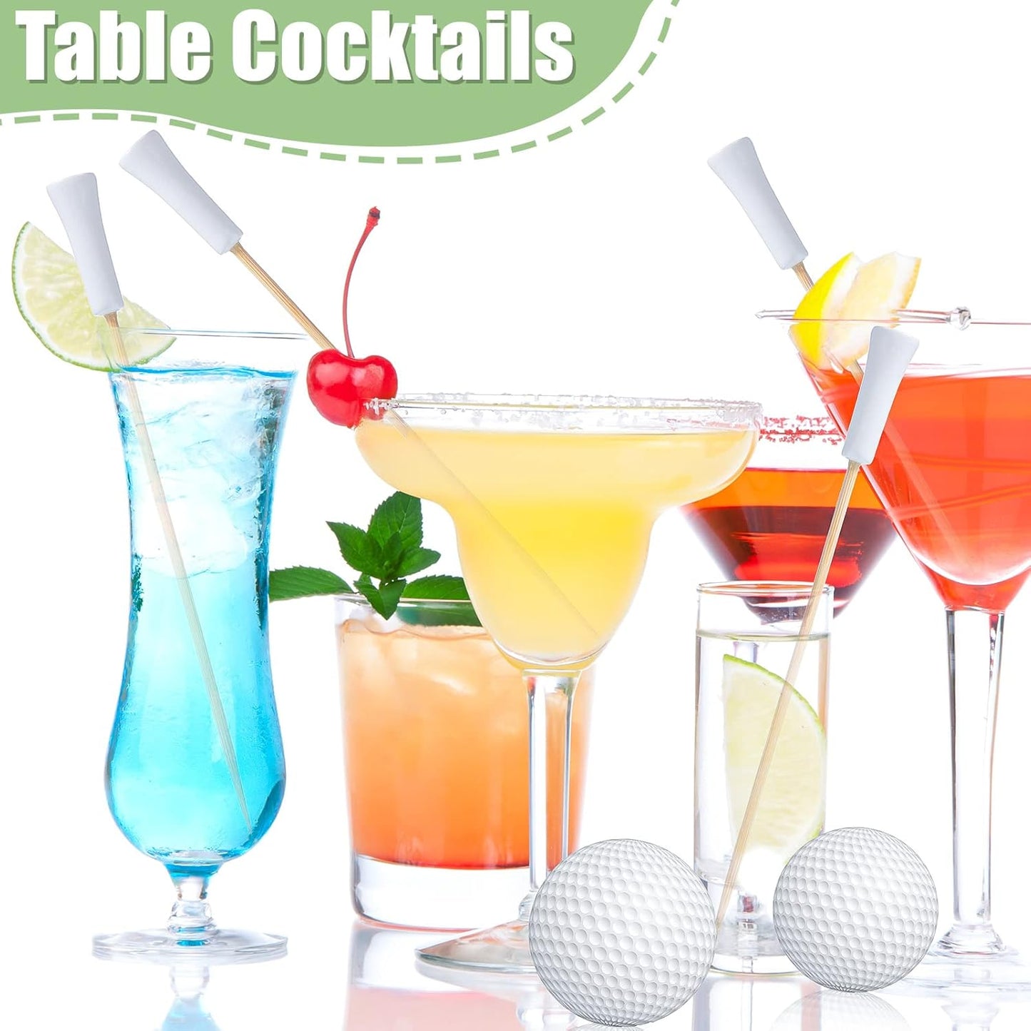 Meanplan 100 Pcs Golf Tee Toothpicks for Appetizers Masters Hole in One Party Golf Themed Tee Skewers Bamboo Cocktail Picks for Sandwich Fruit Catered Events Buffet Supplies, White (4.72 Inches)