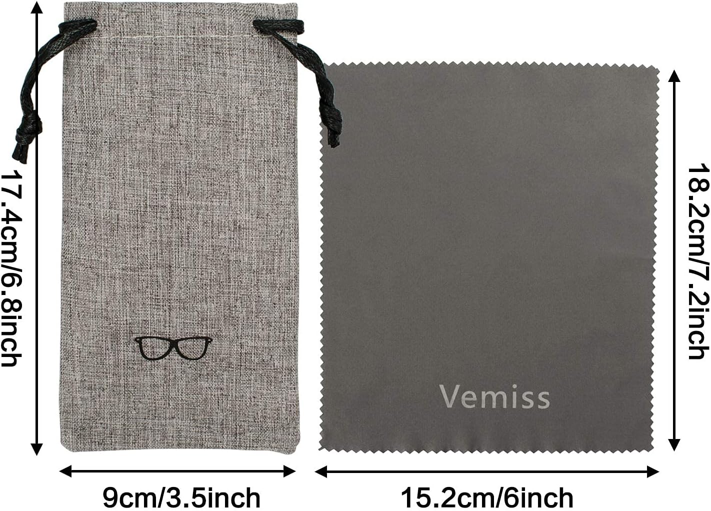 Vemiss Hard Shell Eyeglasses Cases, Linen Fabrics Protector Sunglasses Case, Large Glasses Case