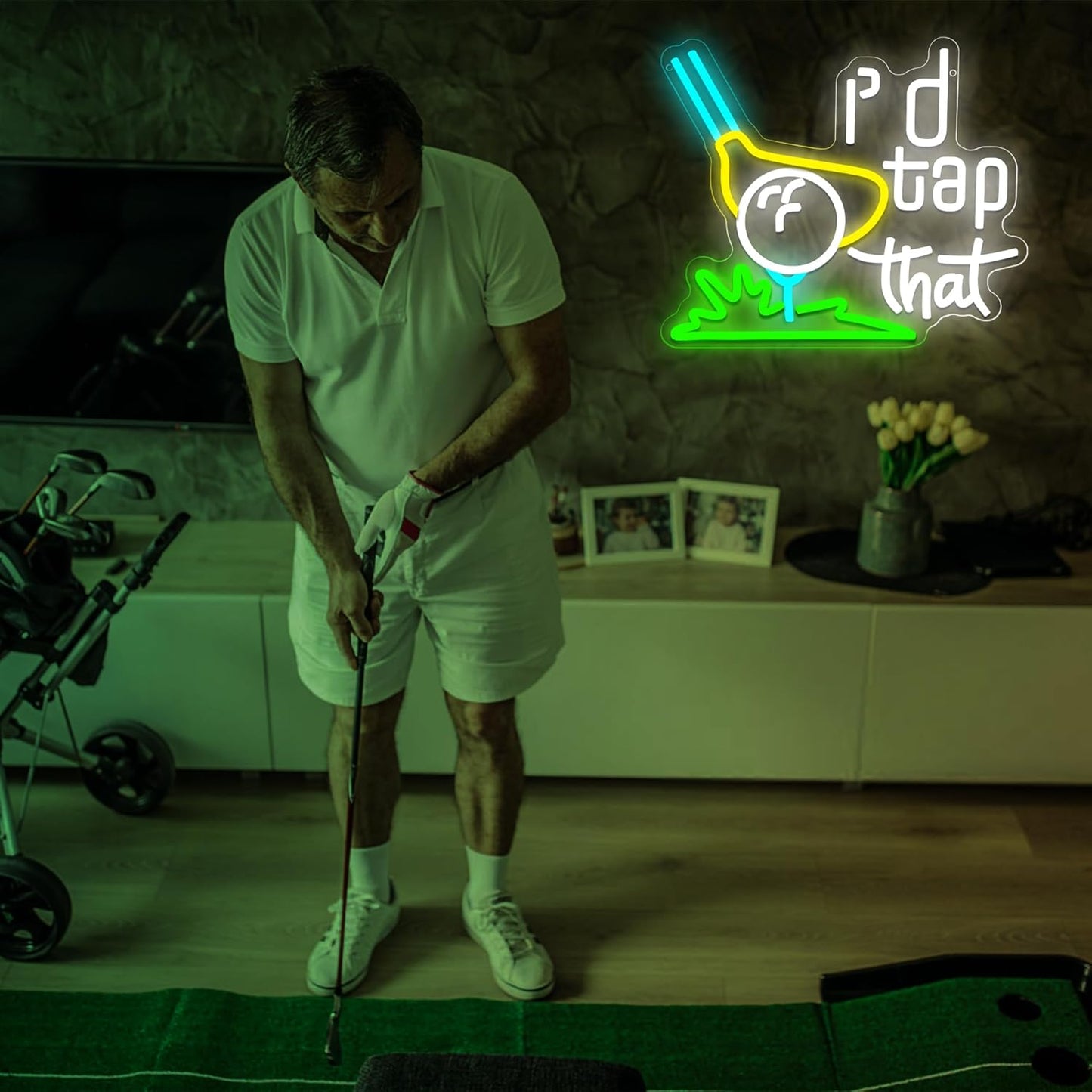 Golf Neon Sign for Wall Decor Golf Neon Light for Man Cave Putter LED Light Up Sign for Club Bedroom Shop Party Game Room Bar Sport Wall Decor,Christmas Gifts for Golfer Size14.5 * 12.5inches(JTD288)