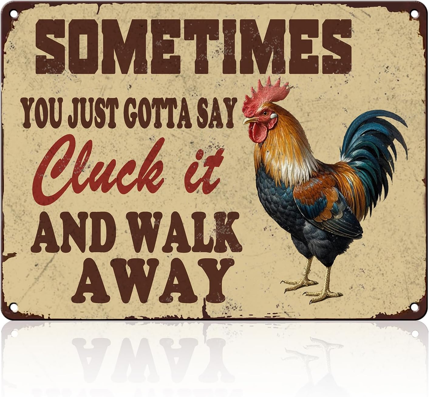 Chicken Farm Metal Tin Sign Chicken Cluck It Iron Sign Home Kitchen Wall Decor 12x16 Inch Funny Plaque