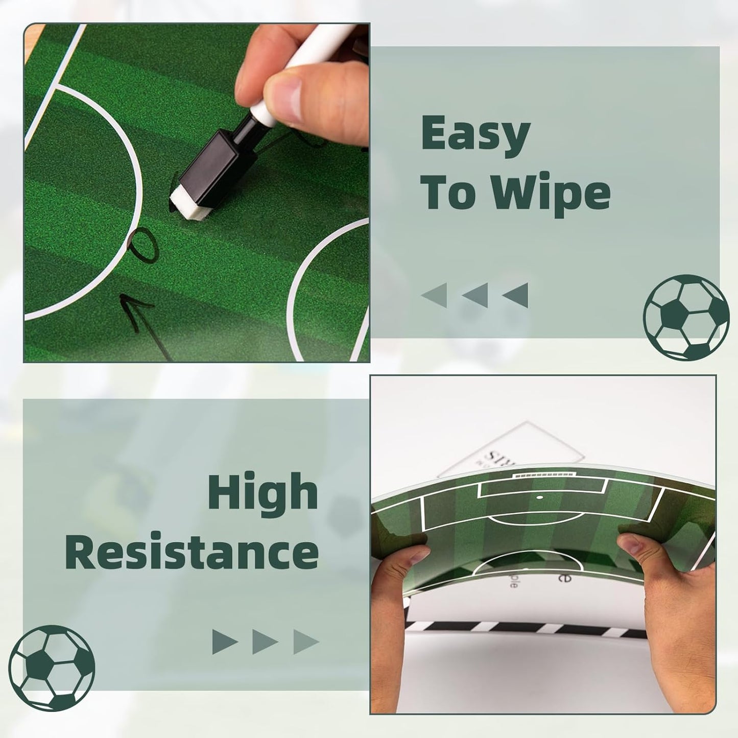 WISYOK Double-Sided Soccer Coaching Clipboard, Premium Dry Erase Tactical Board for Coaches, Ideal Coach Gift