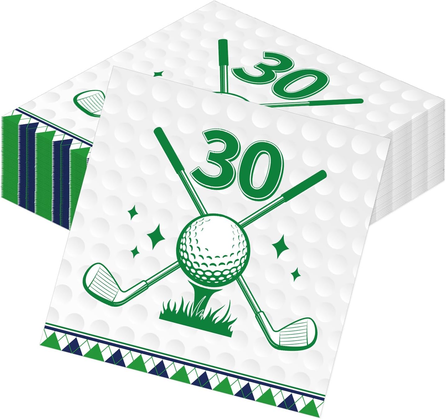 Golf 30th Birthday Party Napkins Decorations, Disposable Paper Golf Napkins Supplies Pack of 50, Sports Birthday Party Decor Size 6.5 Inch