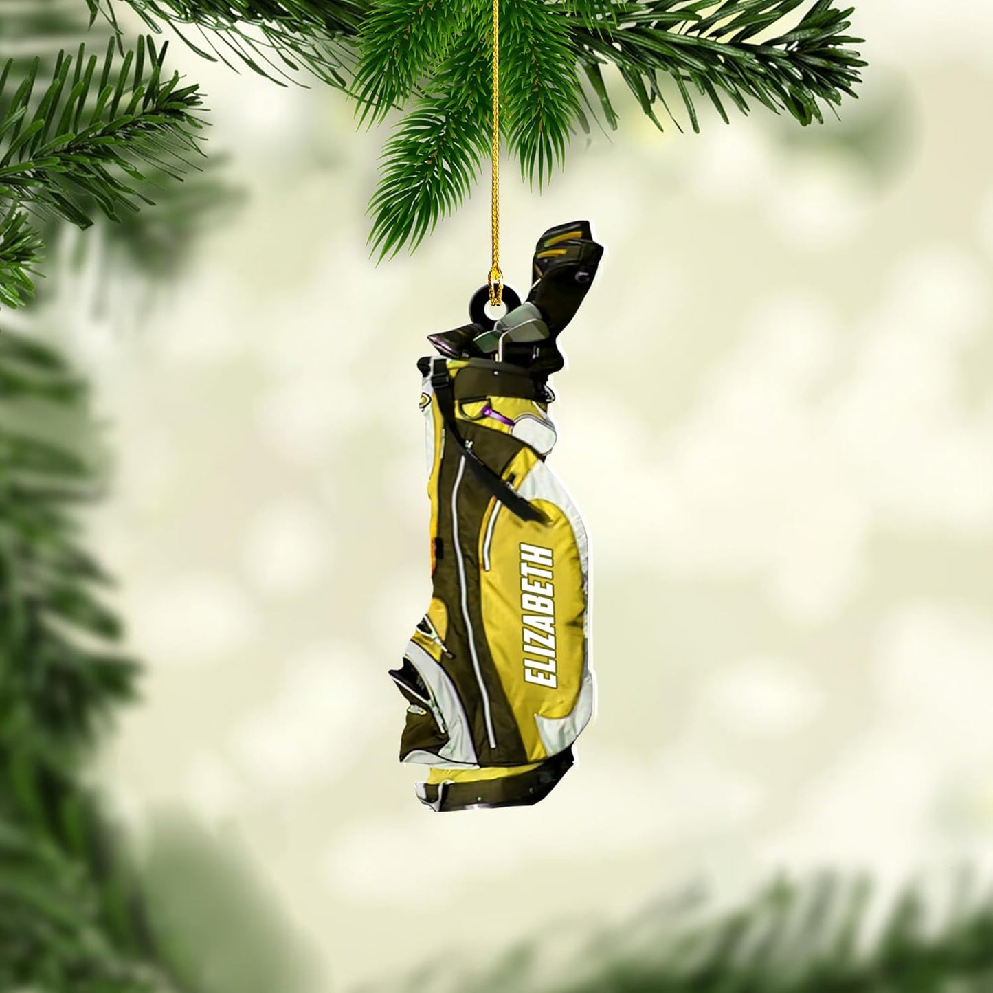 Personalized Golf Ornaments for Christmas Tree 2025 Custom Golf Christmas Ornament Golfing Bag Ornament Sports Golf Cart Ornaments Gift for Golfer Bag Golfing Lovers Hanging Decoration (G9)