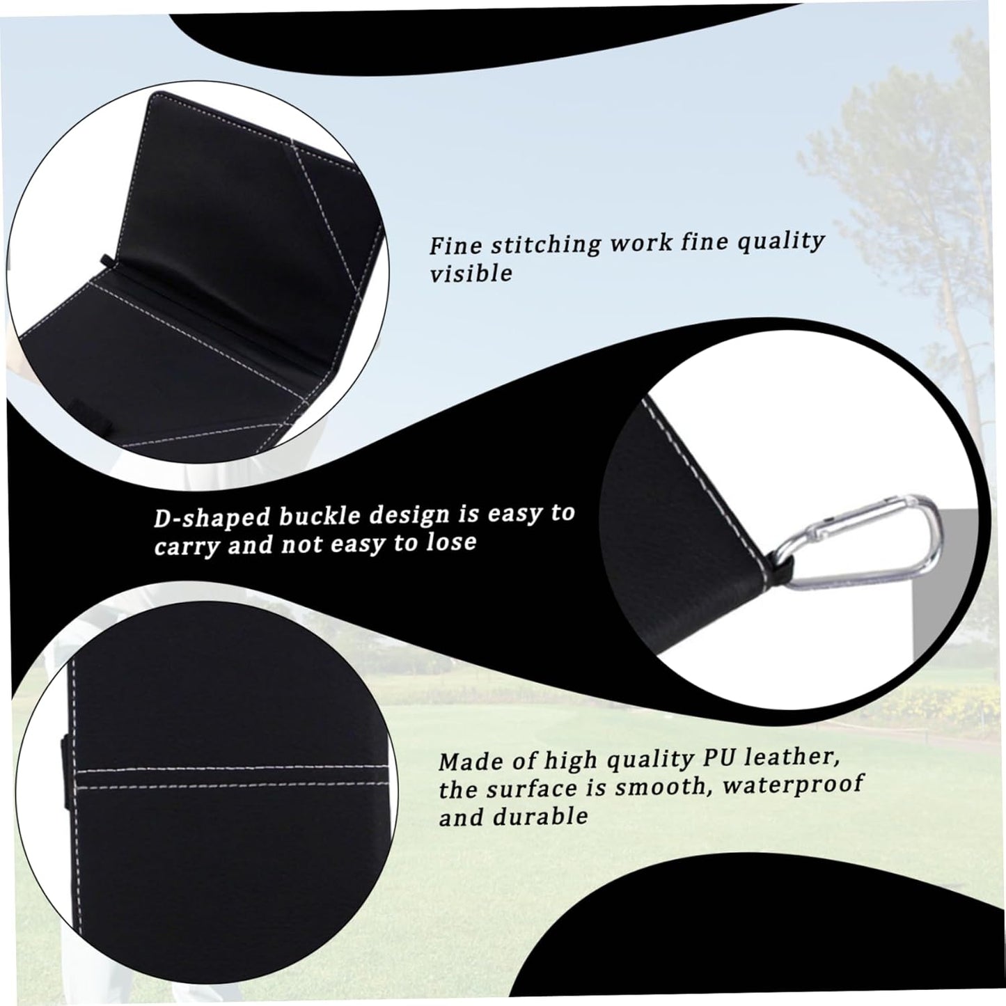 Golf Scorecard Book, Golf Scorecard Holder, PU Leather Scorecard Holder Cover Yardage Book Cover with Pencil & Golf Ball Marker Golf Score Counter Book for Men Women, Golf Yardage Book