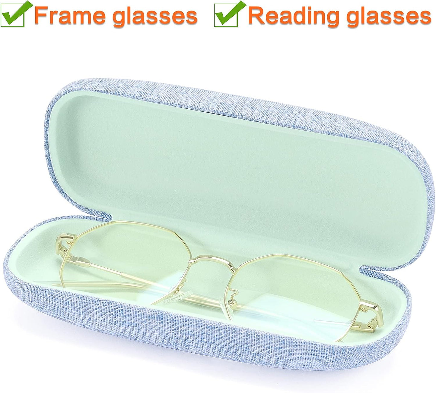 Vemiss Hard Shell Eyeglasses Cases, Linen Fabrics Protector Sunglasses Case, Large Glasses Case