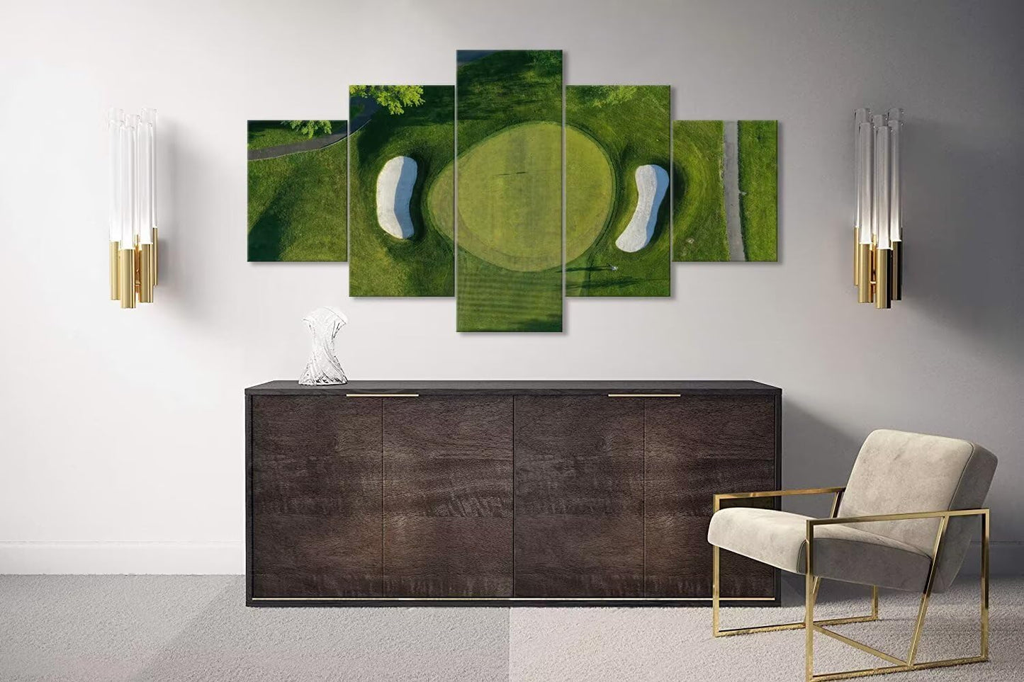 Westchester New York Golf Course Wall Art for Office - Golf Pictures Wall Decor for Living Room Bedroom Bathroom Home Decorations Framed Artwork Canvas Prints Ready to Hang(50''W x 24''H)