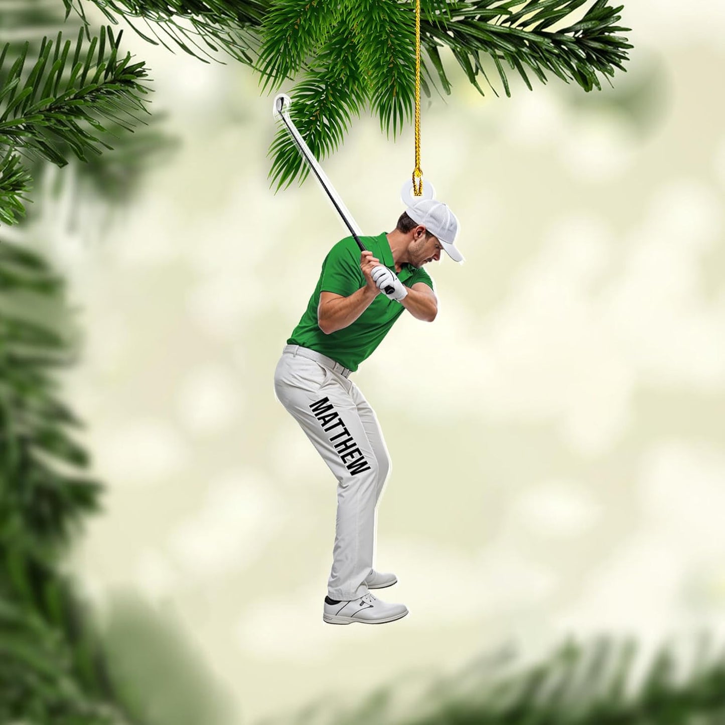 Personalized Golf Ornaments for Christmas Tree 2025 Custom Golf Christmas Ornament Golfing Bag Ornament Sports Golf Cart Ornaments Gift for Golfer Bag Golfing Lovers Hanging Decoration (G28)