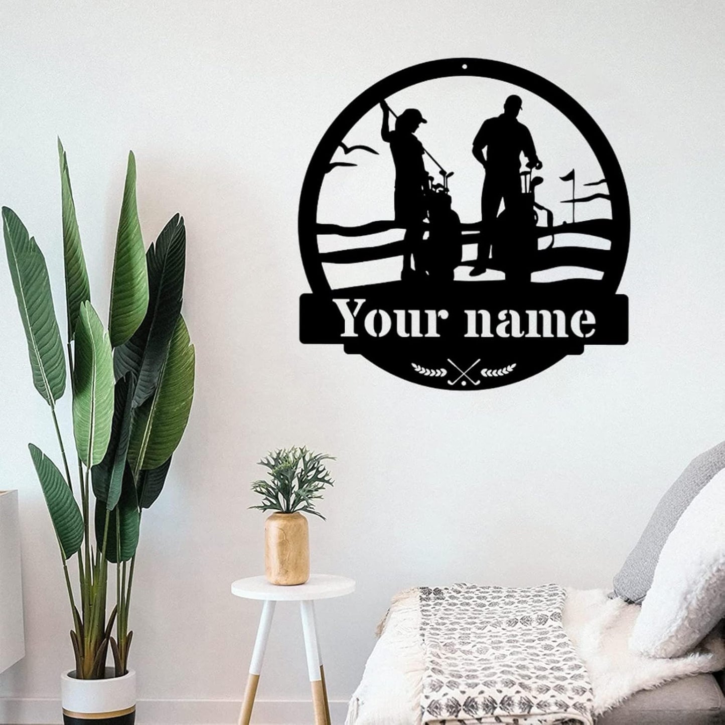 Custom Golf Metal Wall Sign - Personalized Golf Metal Wall Art - Golf Metal Wall Decor - Personalized Name Sign - Sports Lovers - Couple Golfer Gifts