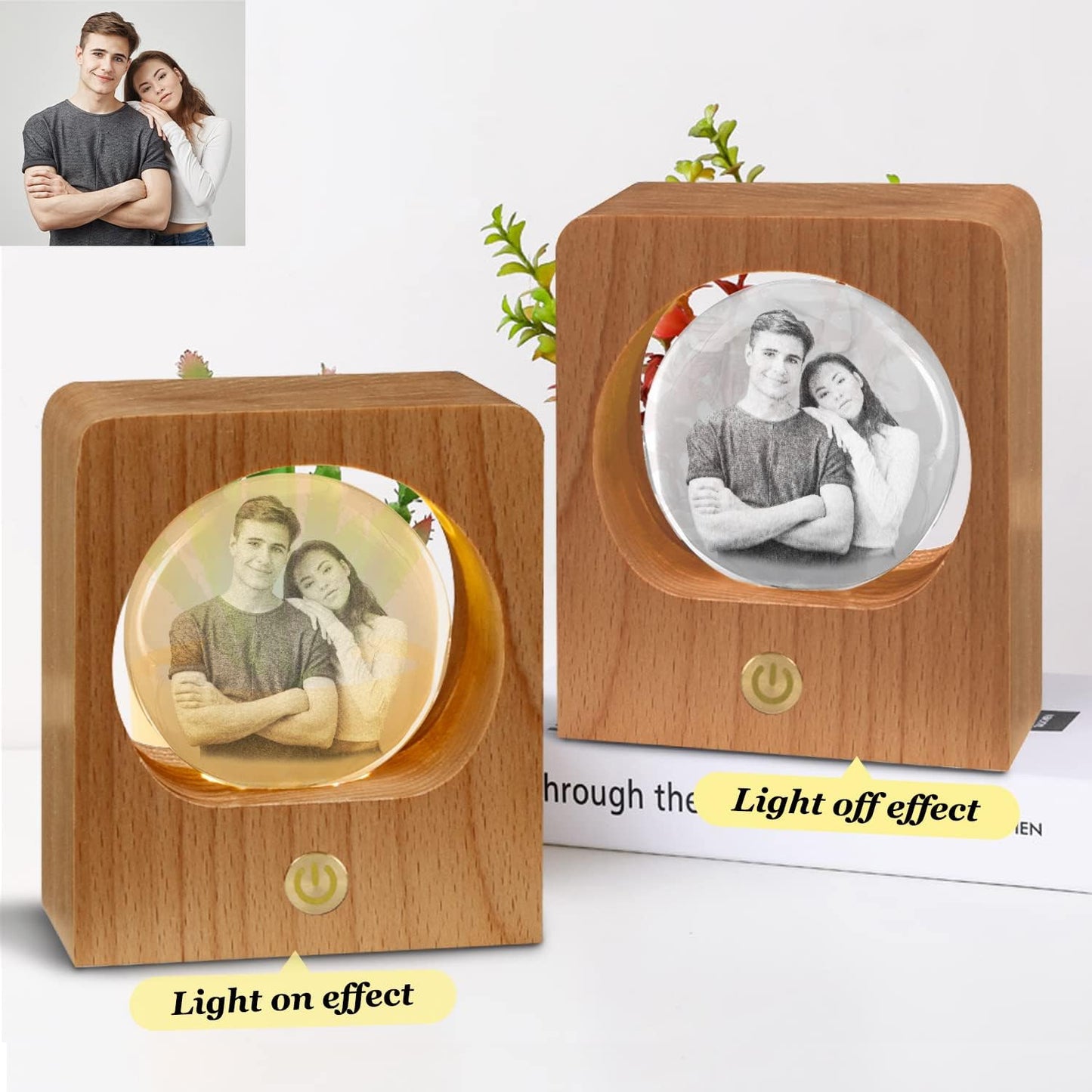 3D Crystal Ball Photo, Engraving Personalized Gift with Your Own Photo, Unique Child & Marriage Gift, Memorial Present