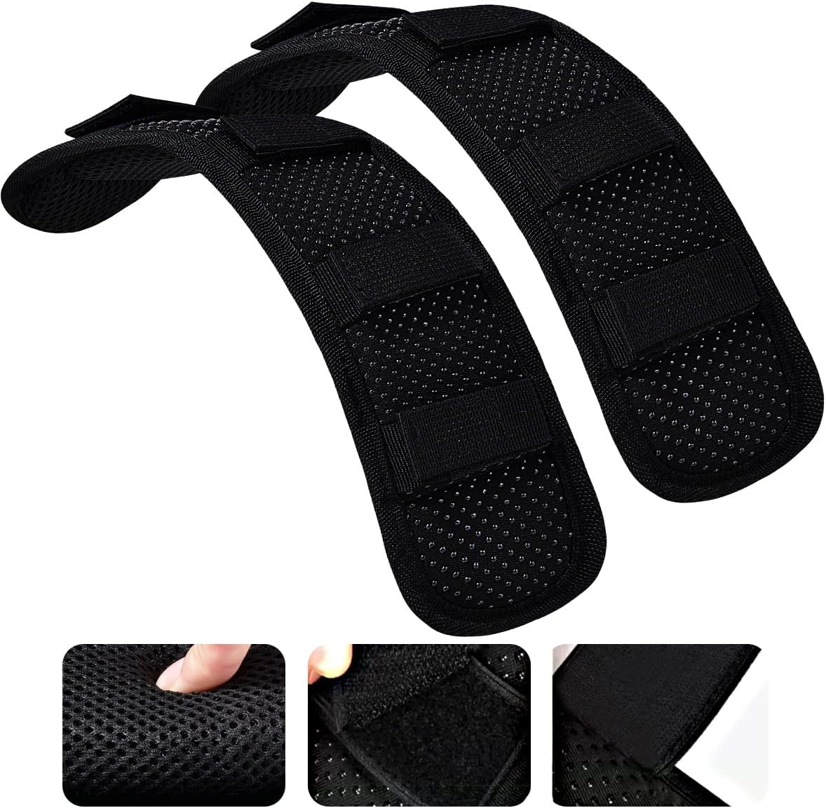 ZINZ 2-Pack Universal Shoulder Pad with Ultra Thick Cushion for Bag Luggage Bag Crossbody, Plus Long & Anti-Slip & Breathable,Black