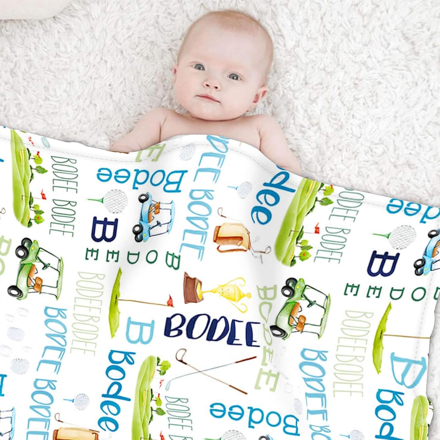 Custom Name Golf Blanket - Personalized Names Soft Plush Flannel Throw Blankets for Baby Kids Teen Boys Girls Holidays Birthdays Gifts Color20