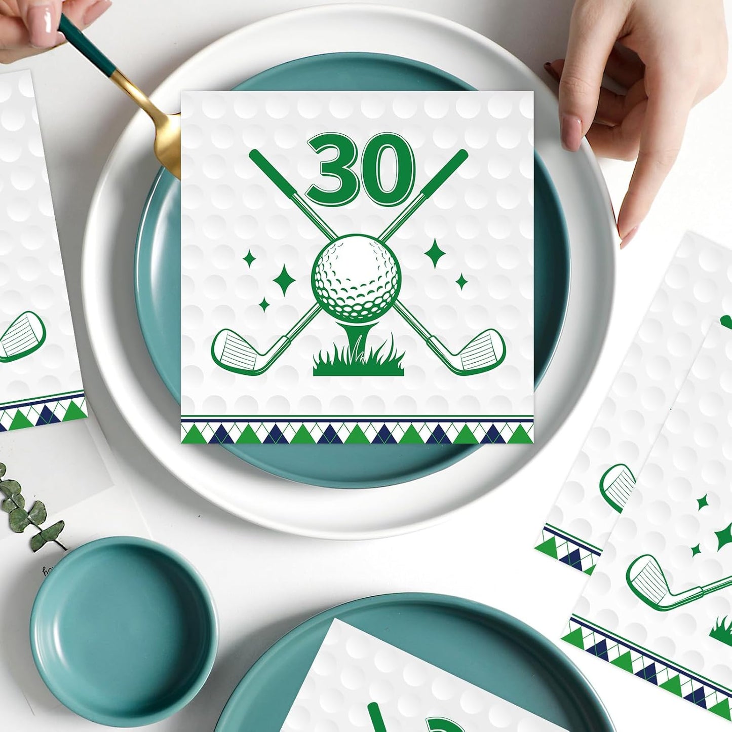 Golf 30th Birthday Party Napkins Decorations, Disposable Paper Golf Napkins Supplies Pack of 50, Sports Birthday Party Decor Size 6.5 Inch