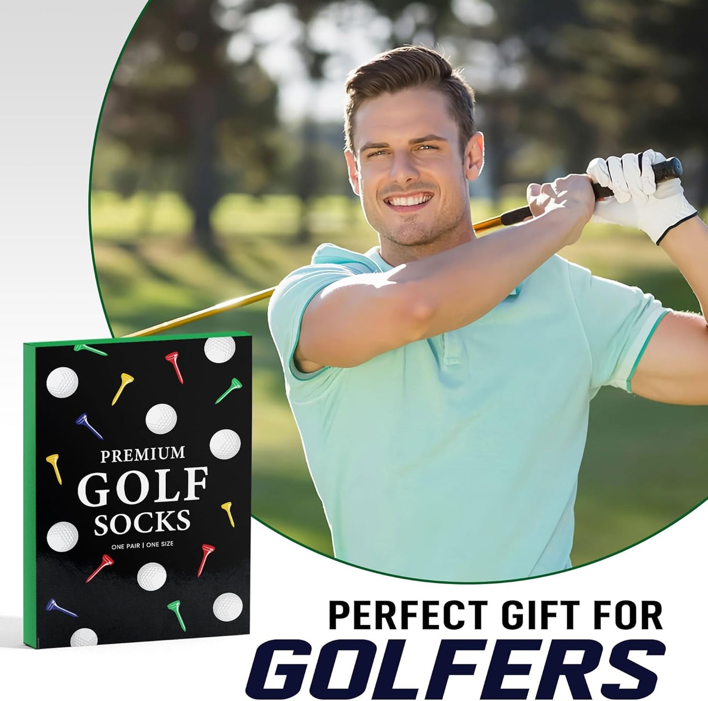 VICRAZY Golf Gifts for Men, Women - Golf Accessories, Golf Socks for Dad, Mom - Funny gift, Christmas Gifts, Stocking Stuffer