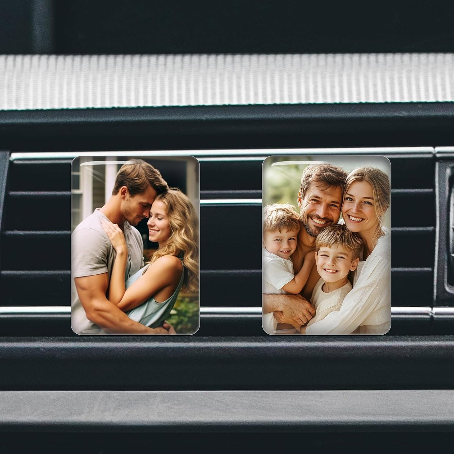 Custom Car Air Vent Clip Pack of 2 with Your Photo Text Personalized Car Air Freshener Customized Air Purifier Scented Crystal Clips for Interior