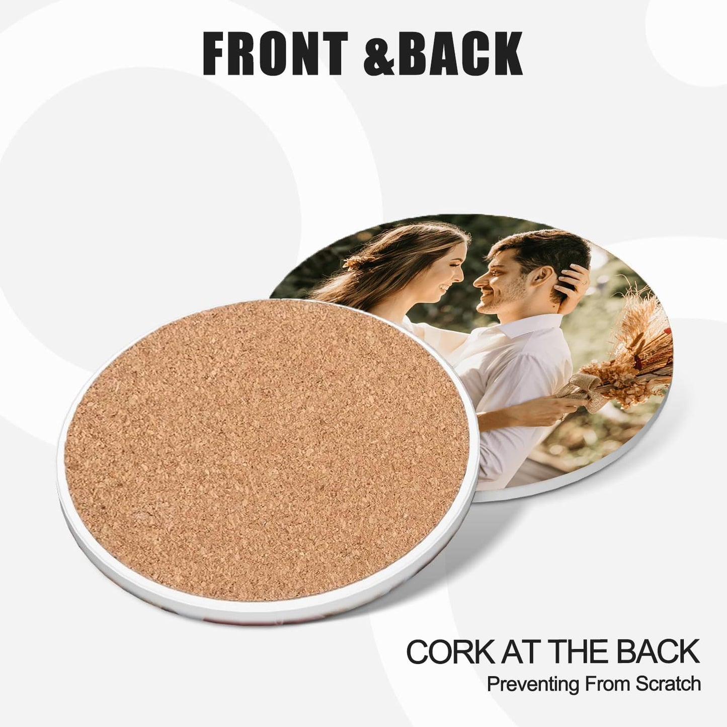 Custom Coasters, Personalized Ceramic Coasters for Crafts, Customized Drink Coaster with Your Photo, Text and Logo, for Weddings, Bars, Homes, Offices