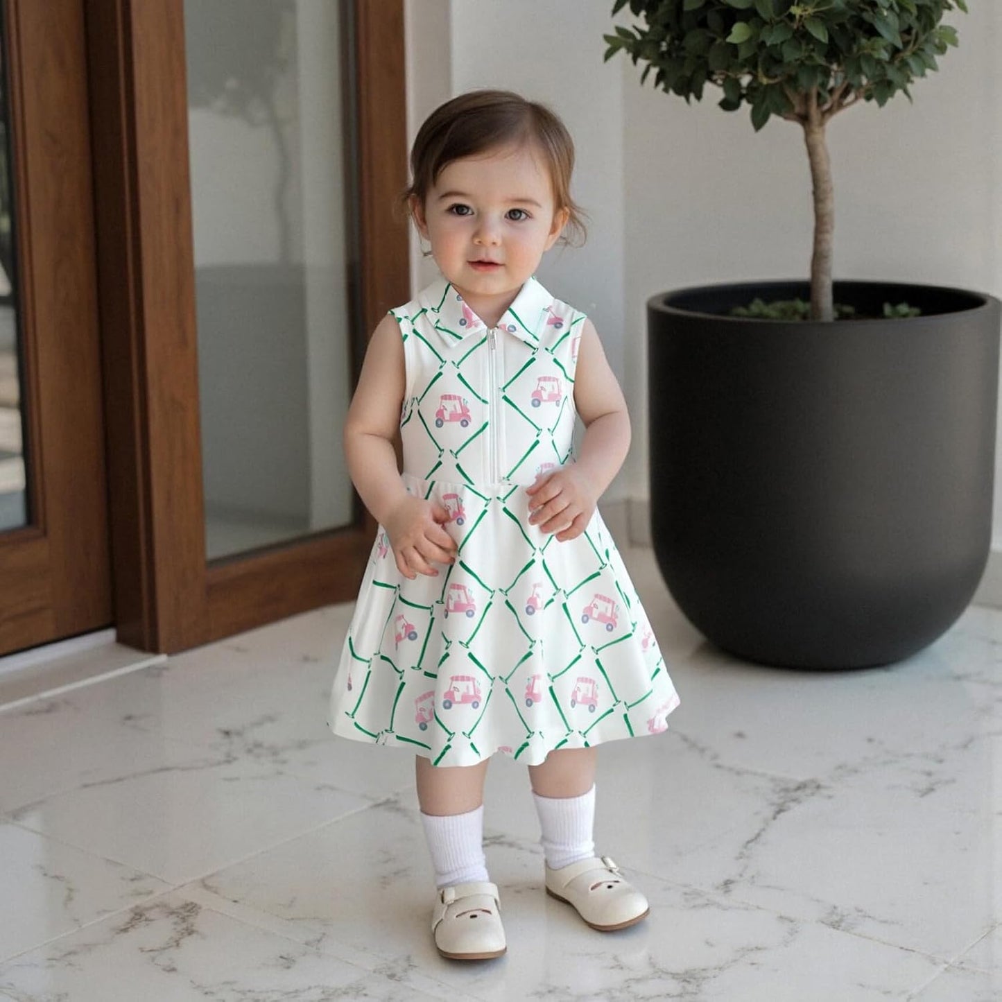 Little Girls Mardi Gras Outfit Toddler Sleeveless A Line Sun Dress Kids Zipper Party Dresses Spring Summer Clothes